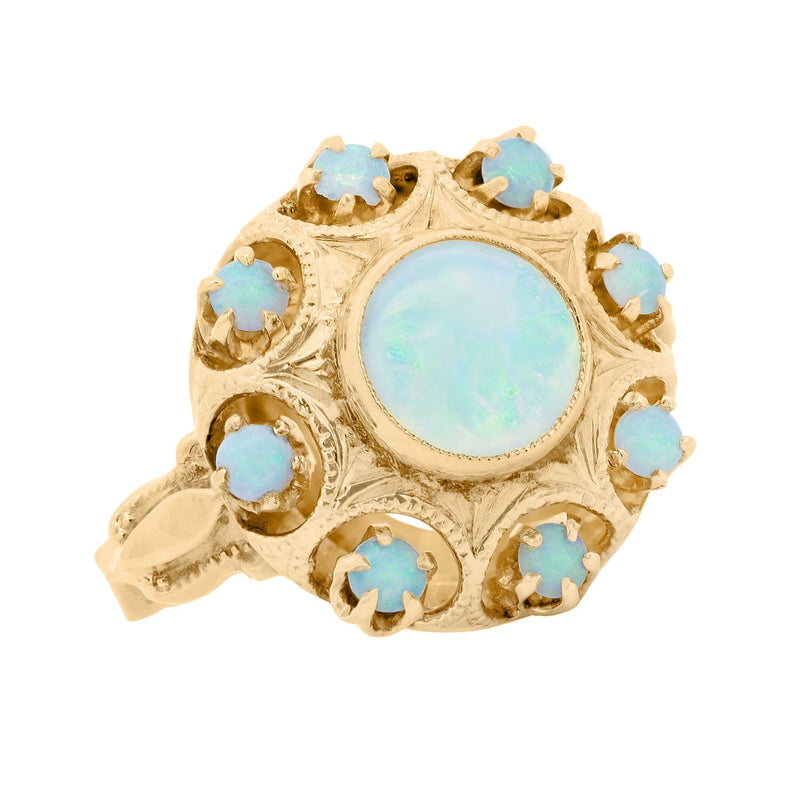 Victorian 10k Opal Halo Ring
