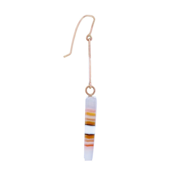 Art Deco Gold Filled Agate Dangle Earrings