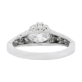 Art Deco Platinum Cushion Cut Diamond Engagement Ring 1.39ctw