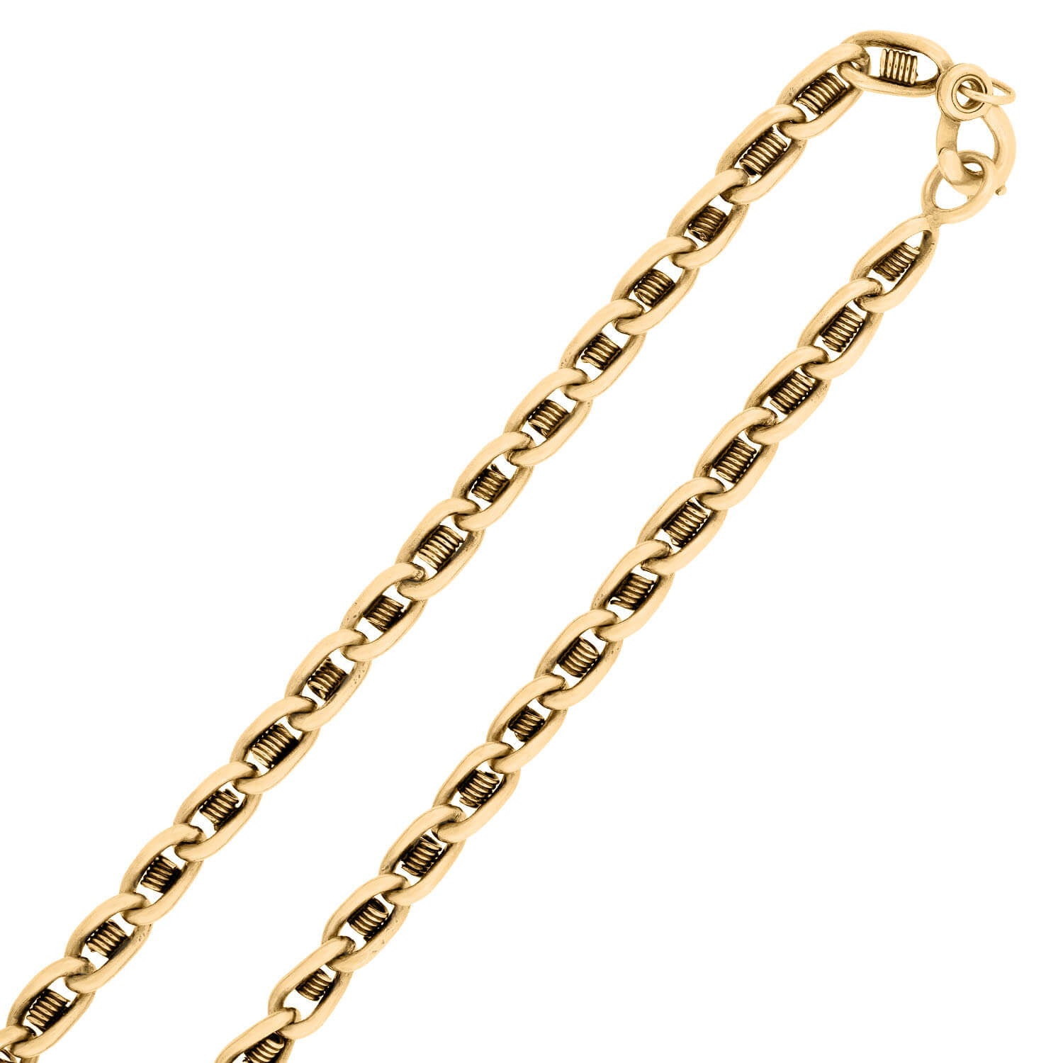Victorian 14k Spring Link Chain Necklace 60.6 Grams
