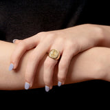 Victorian 14k Family Crest Intaglio Signet Ring