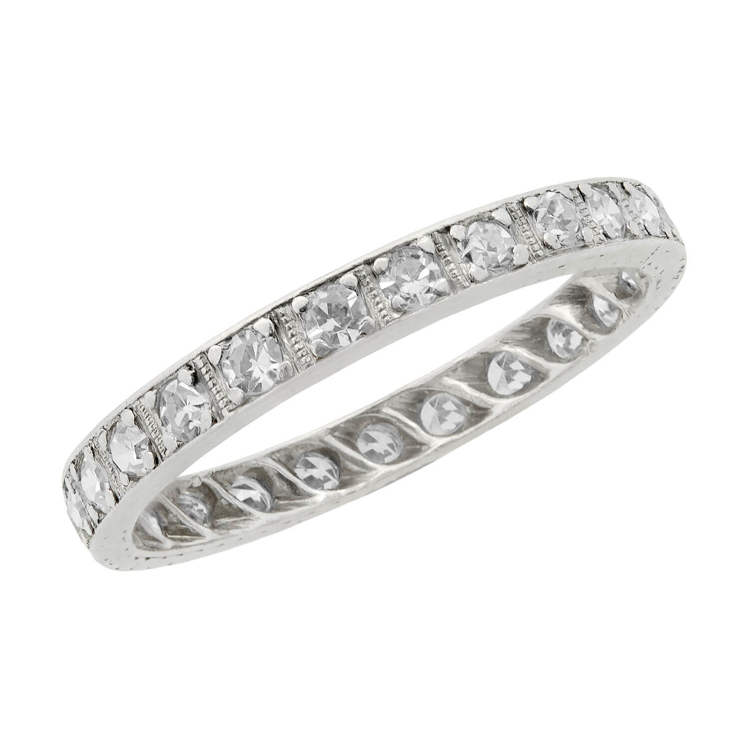 Art Deco Platinum Diamond Eternity Band 0.40ctw