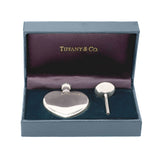 TIFFANY & CO. Late Art Deco Sterling Silver Heart Shaped Perfume Bottle