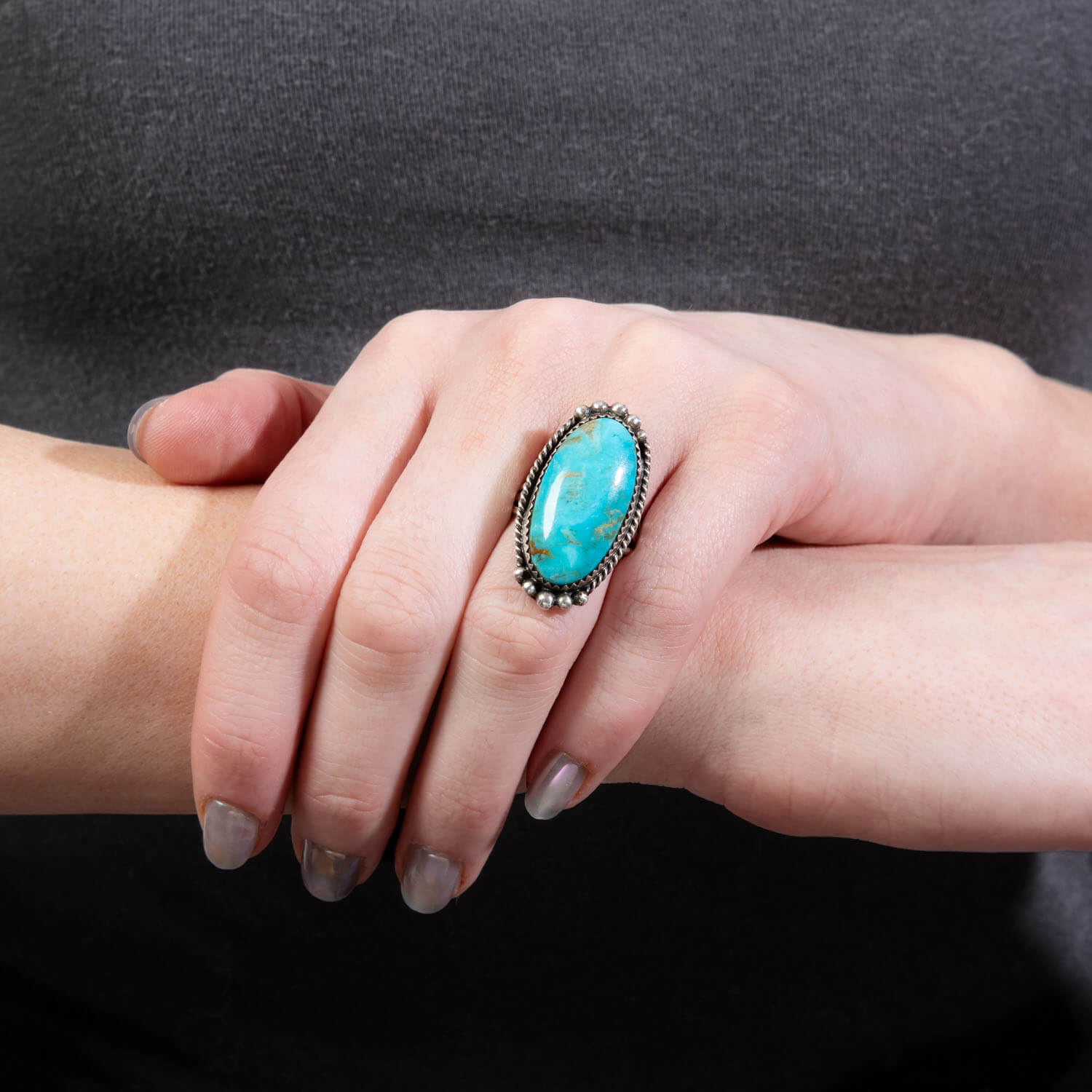 Vintage Sterling Silver Turquoise Ring