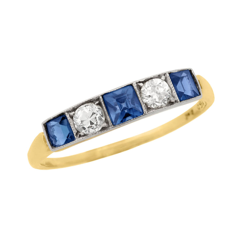 Edwardian 18k Sapphire and Diamond Ring