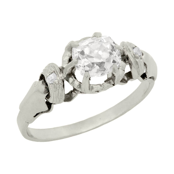 Edwardian Platinum Cushion Cut Engagement Ring .98ct