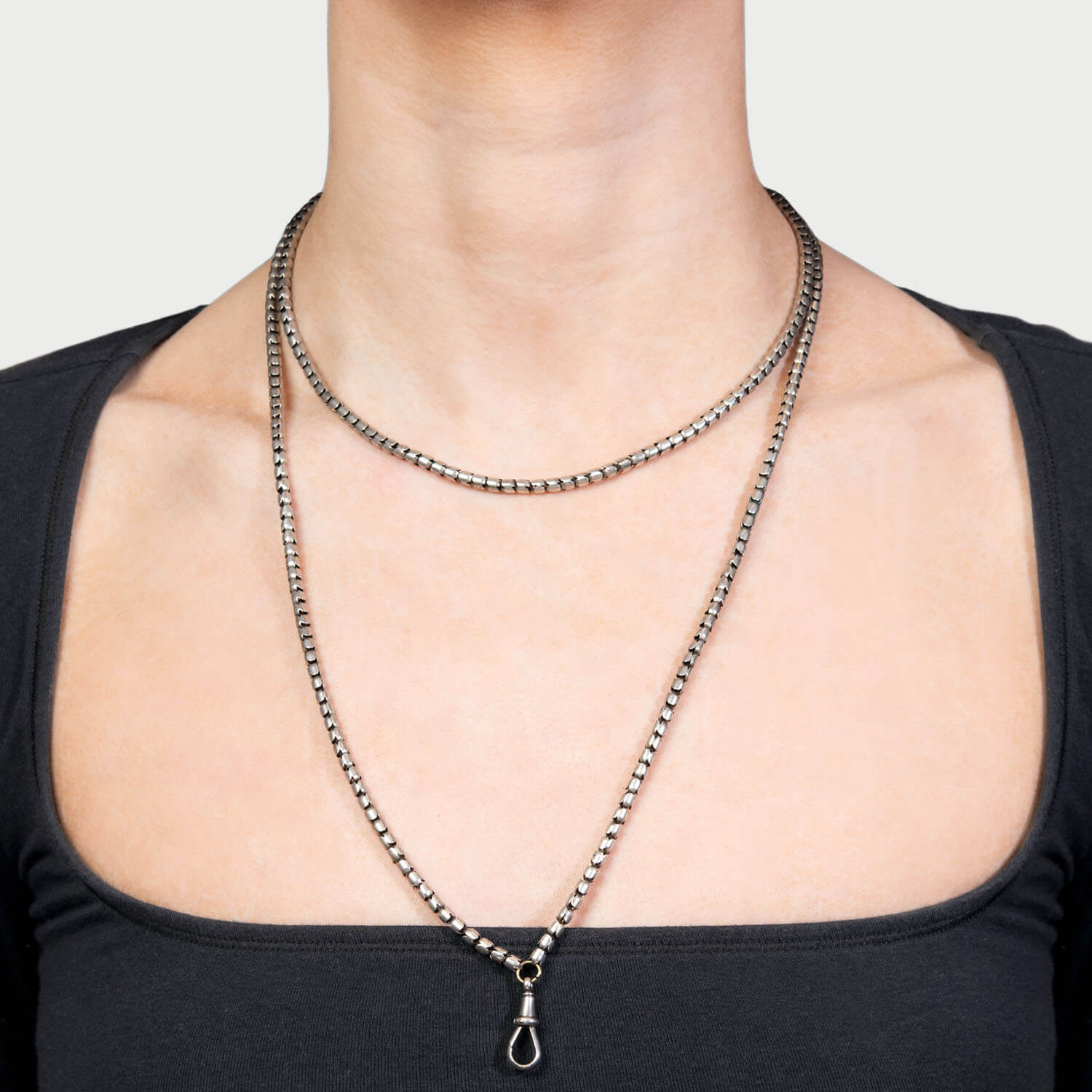 Victorian Sterling Silver Snake Chain 40"