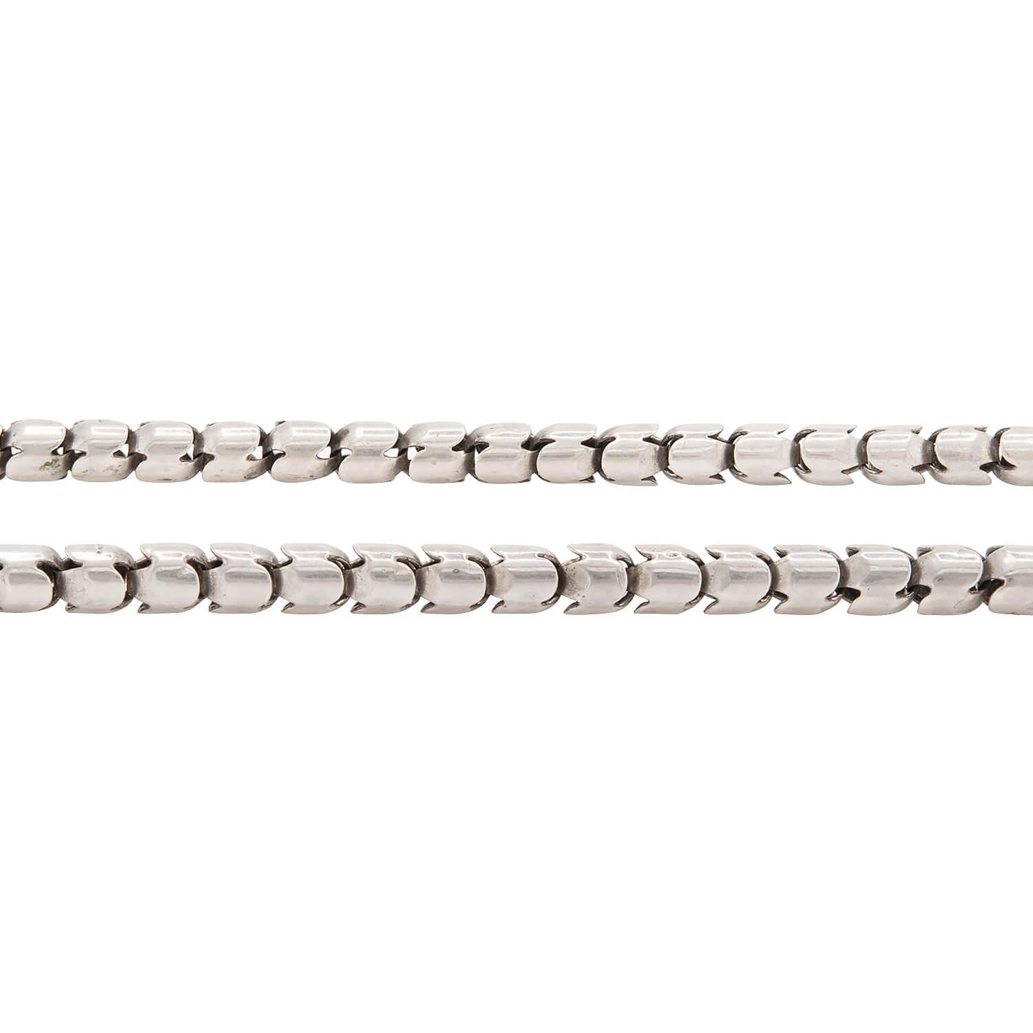 Victorian Sterling Silver Snake Chain 40"
