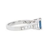 Estate 14k Sapphire and Diamond Engagement Ring