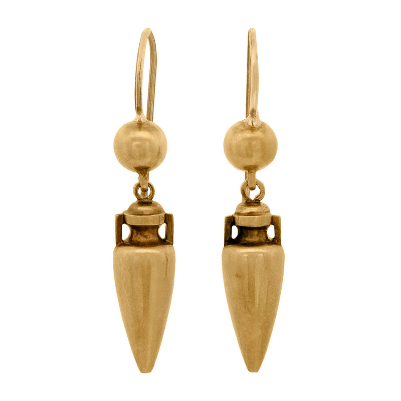 Victorian 18k Gold Urn Earrings