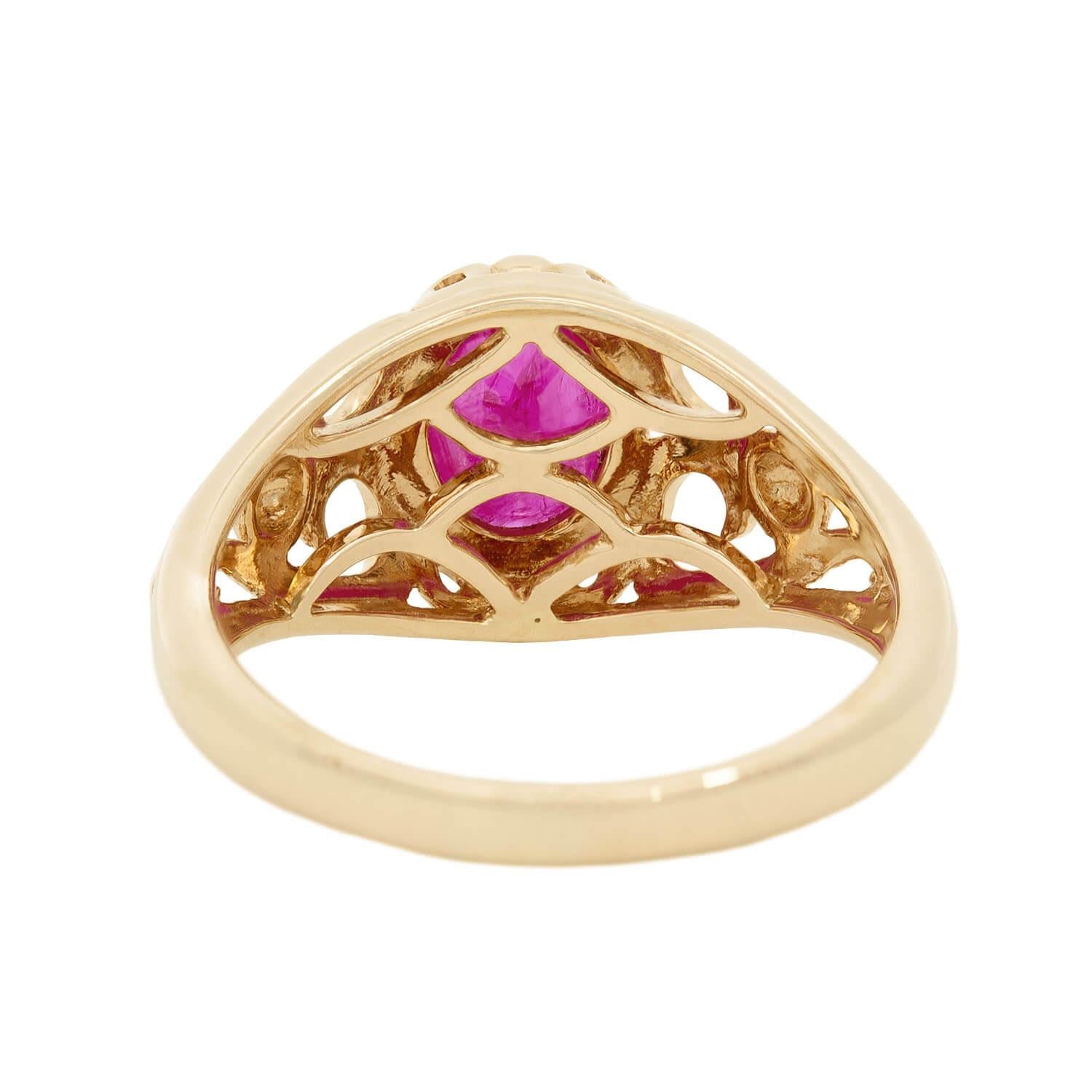 Estate 14k Ruby Art Nouveau Style Ring
