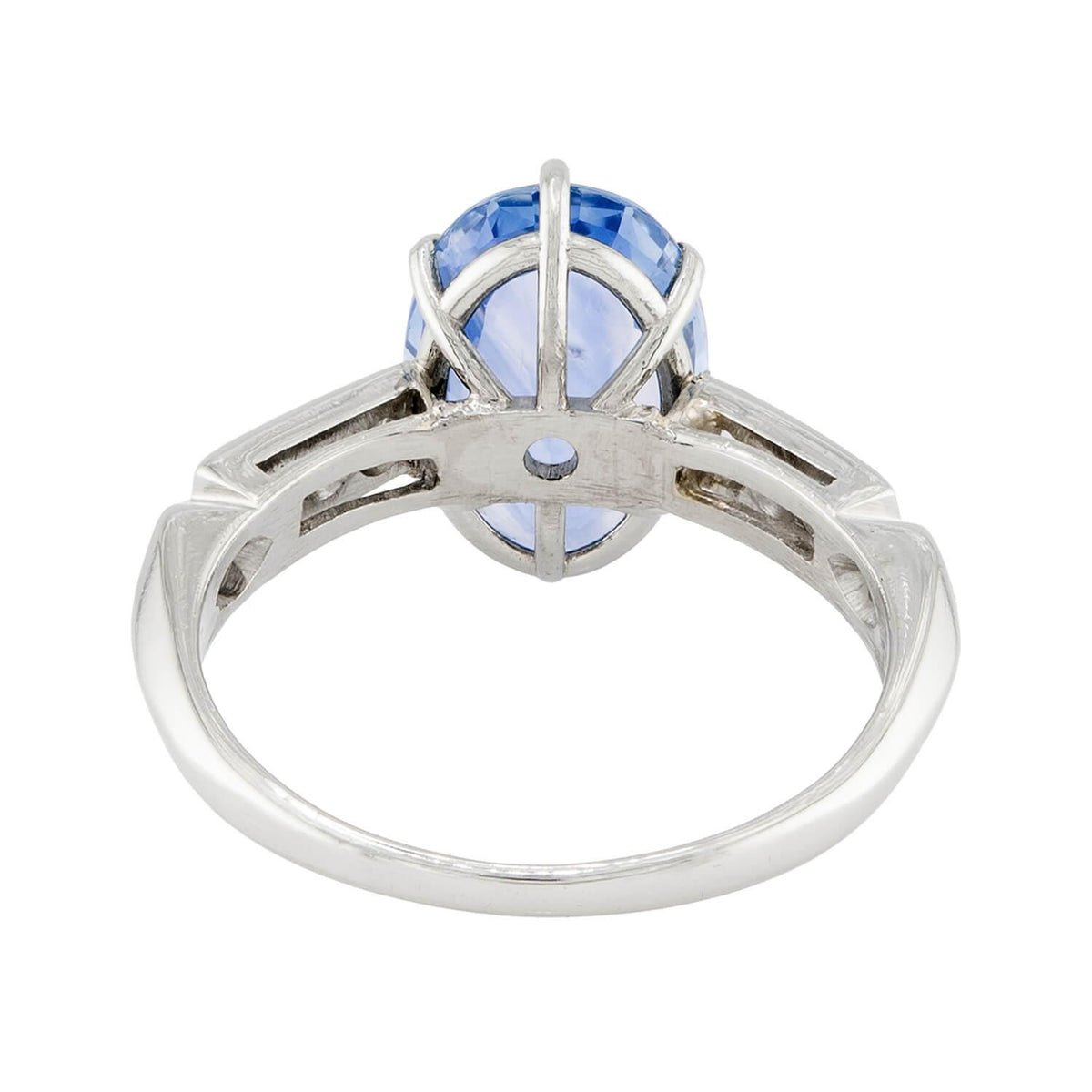 Art Deco Platinum GIA Ceylon Sapphire & Diamond Ring
