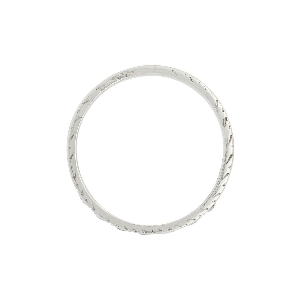 Art Deco 18k Engraved Diamond Eternity Band