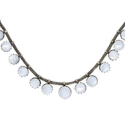 Victorian Sterling Silver Moonstone Graduated Festoon Necklace