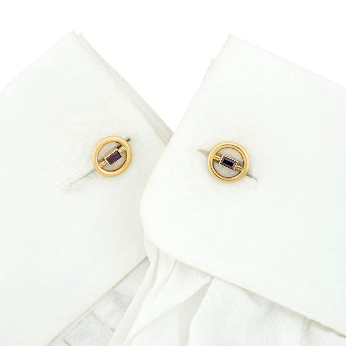VAN CLEEF & ARPELS Retro 18k Ruby Five Piece Cufflink and Button Set
