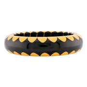 Retro Bakelite Cream Corn and Black Bangle