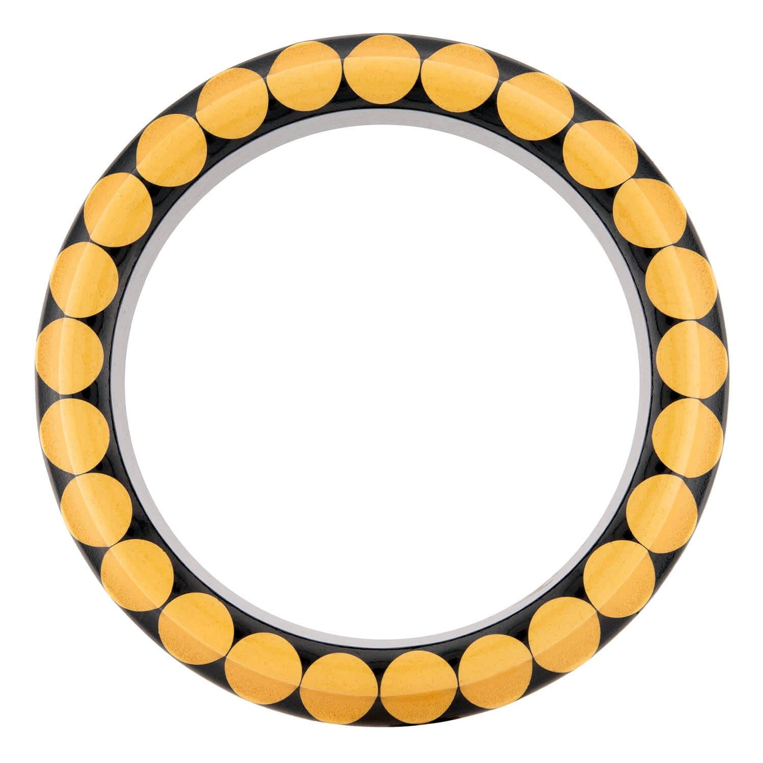 Retro Bakelite Cream Corn and Black Bakelite Bangle