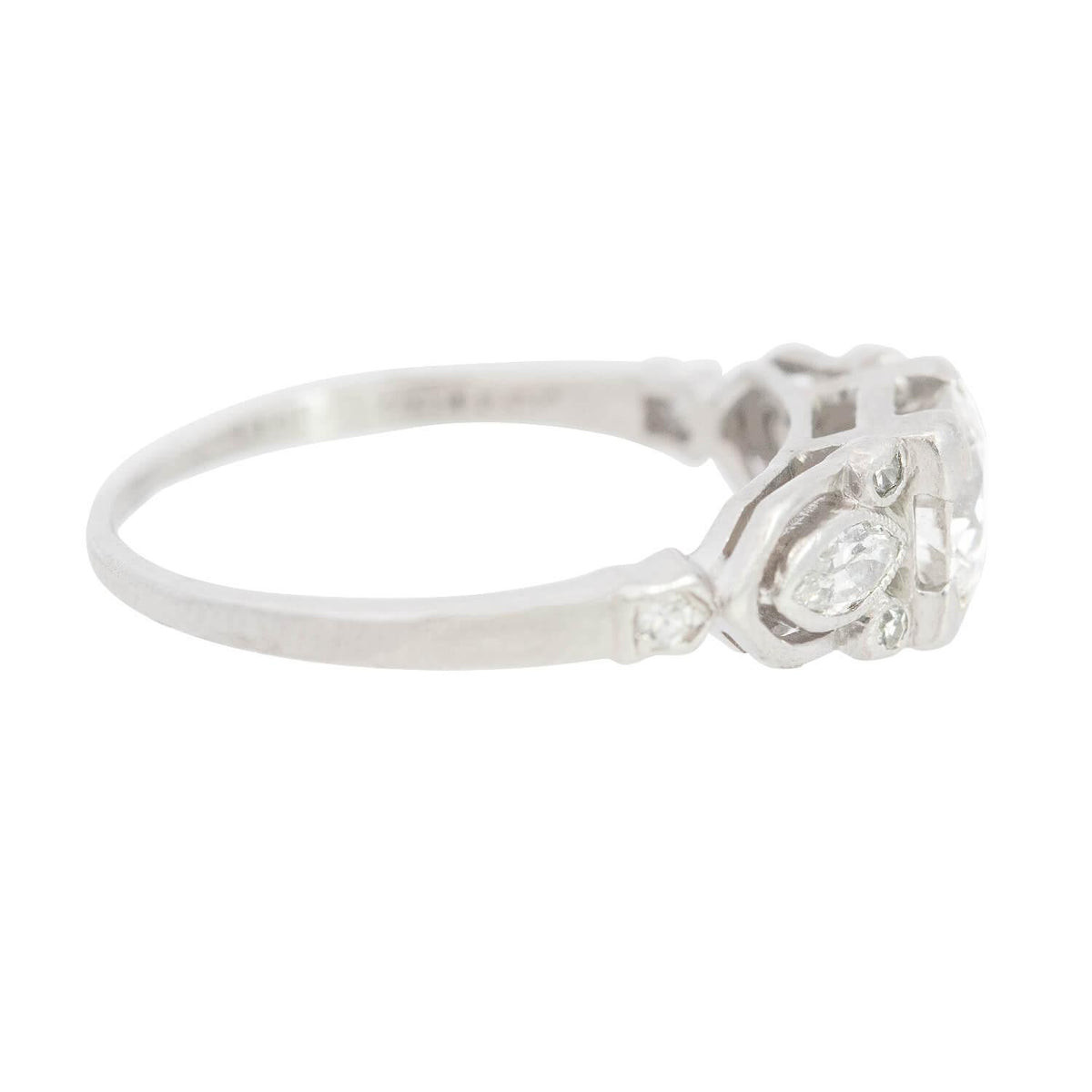 Art Deco Platinum Diamond Engagement Ring 0.70ct