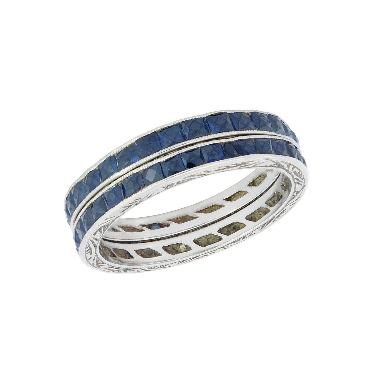 Art Deco 18k Sapphire Eternity Bands