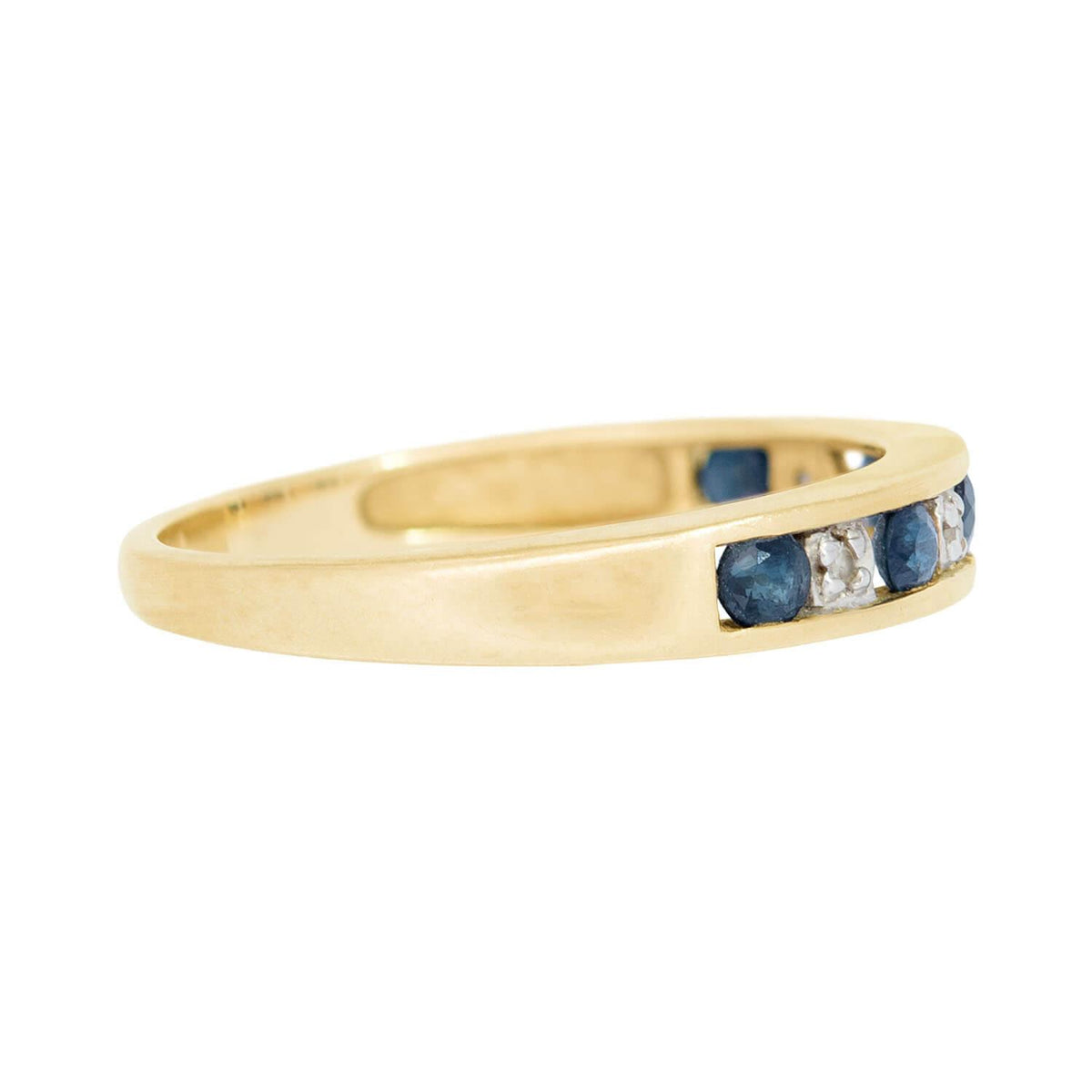 Estate 14k Sapphire and Diamond Band