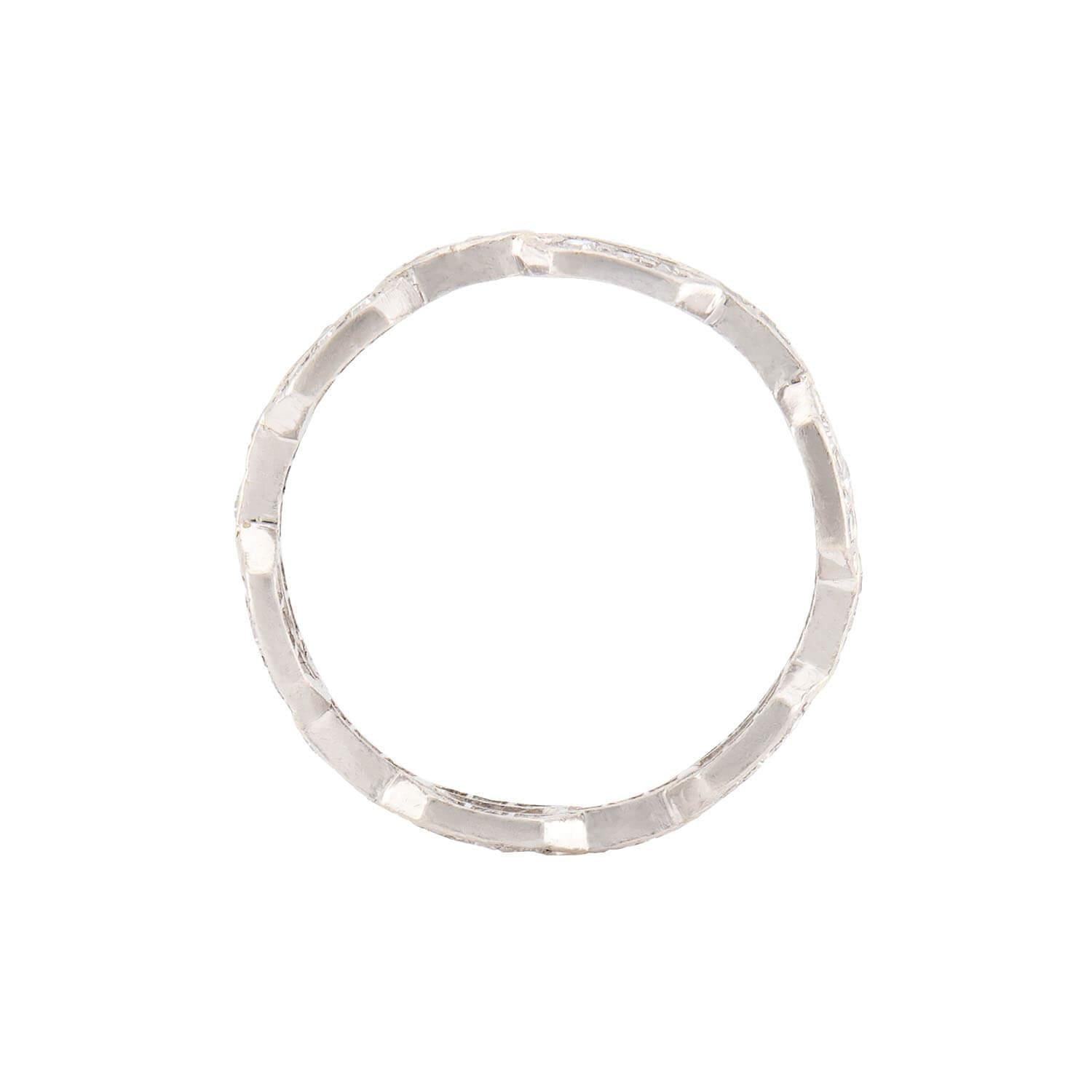 Estate Platinum Diamond Chain Link Ring