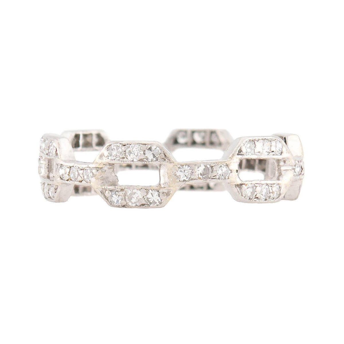 Estate Platinum Diamond Chain Link Ring