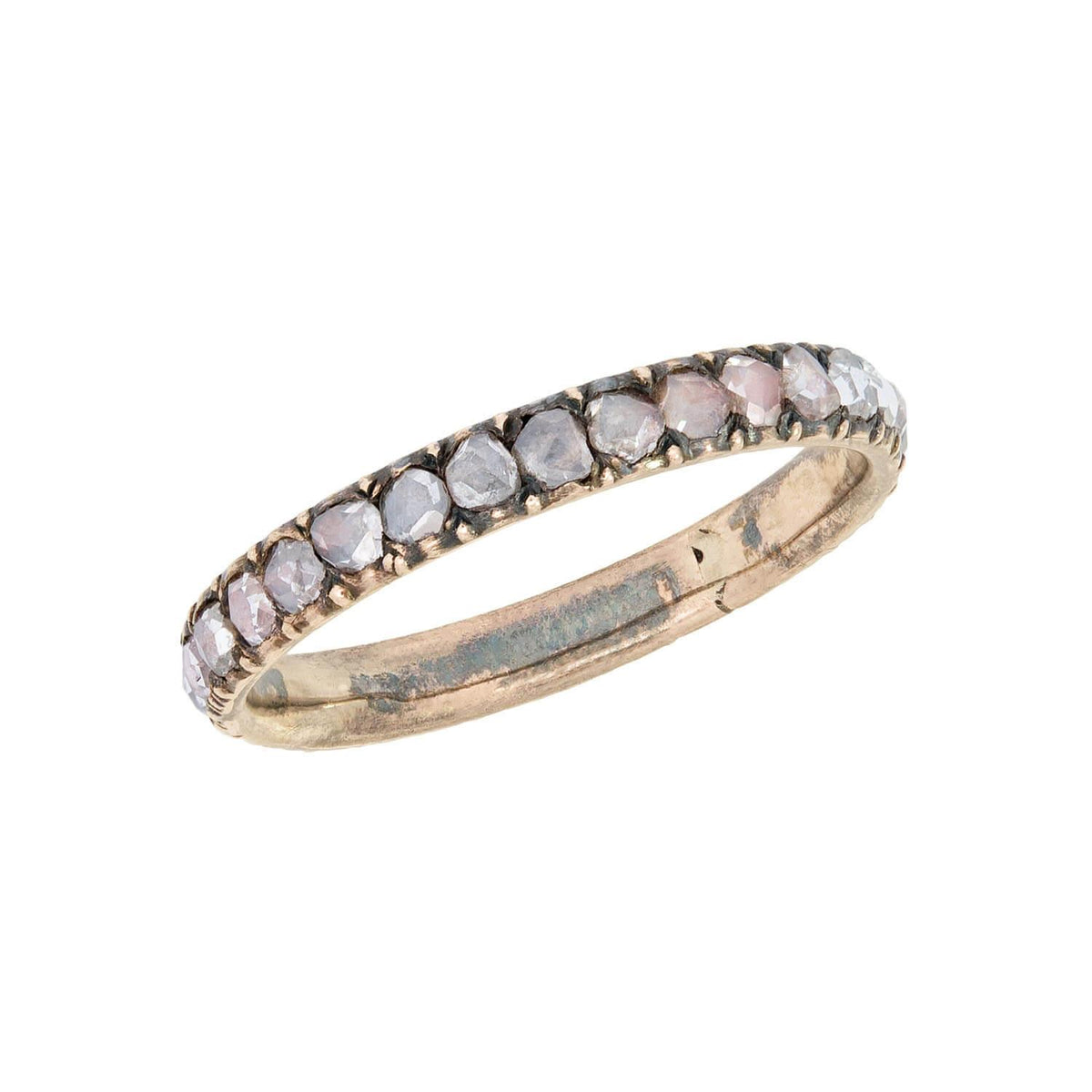 Georgian 15k/Sterling Silver Rose Cut Diamond Eternity Band