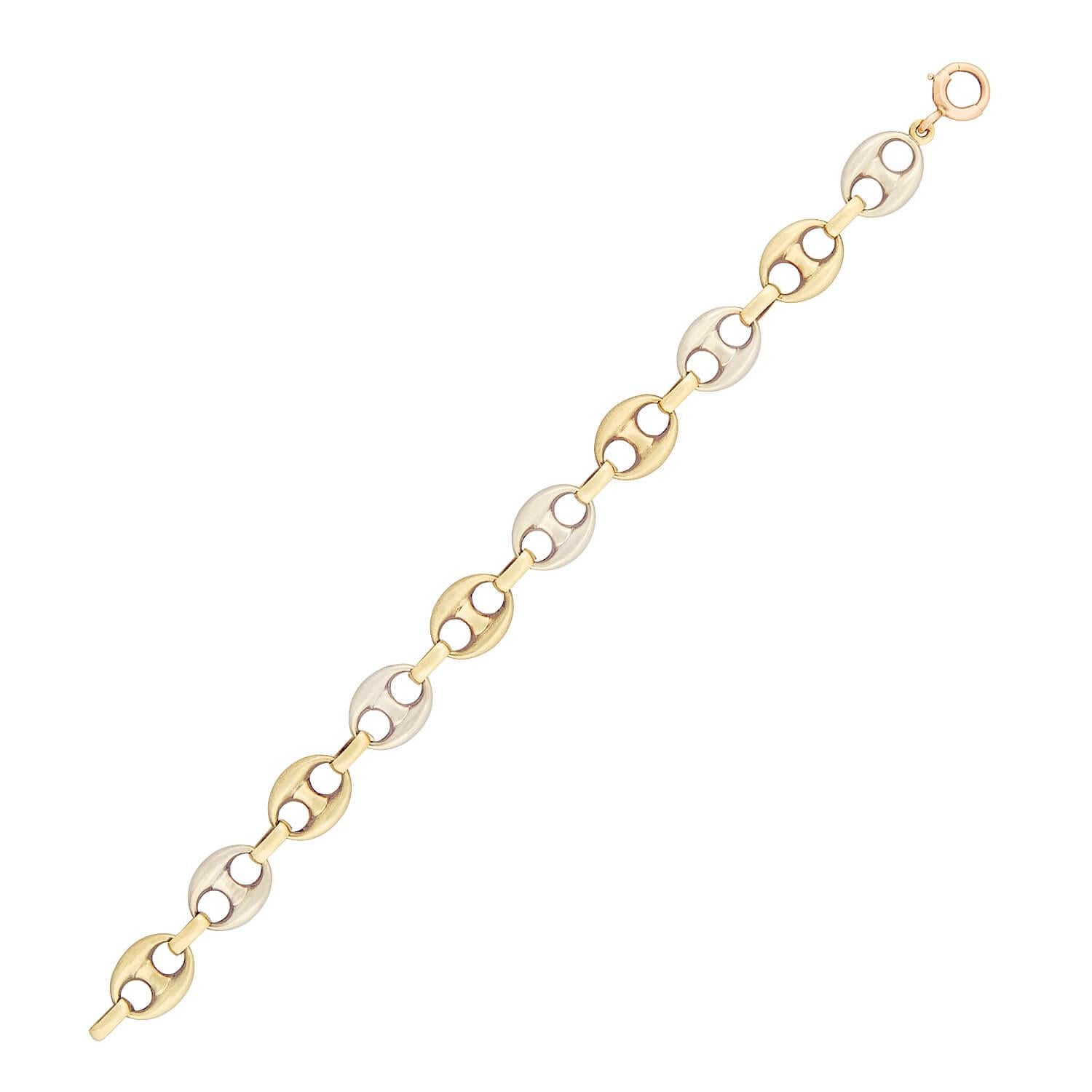 UNO A ERRE Estate 14k Mixed Metal Anchor Link Bracelet