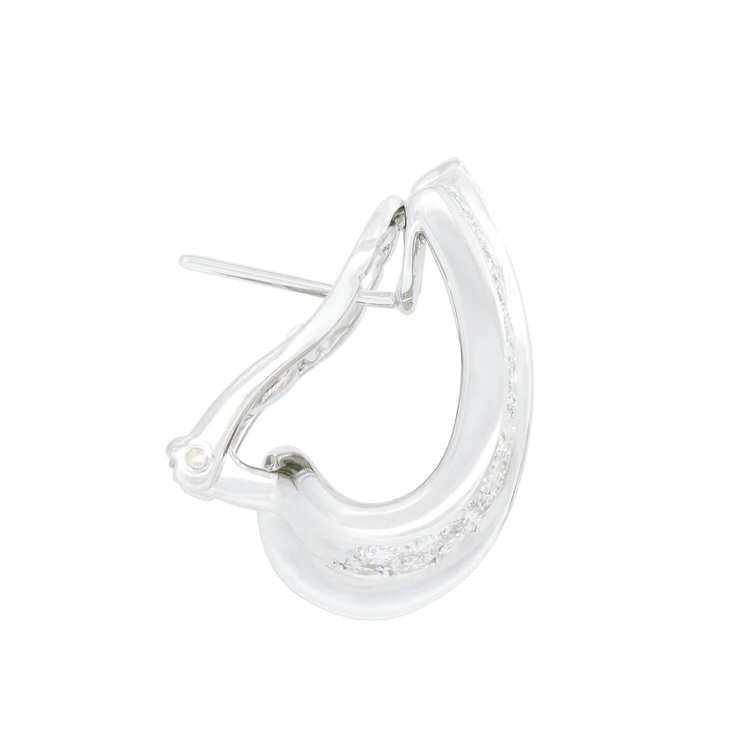 Retro 18k Diamond Teardrop Earrings
