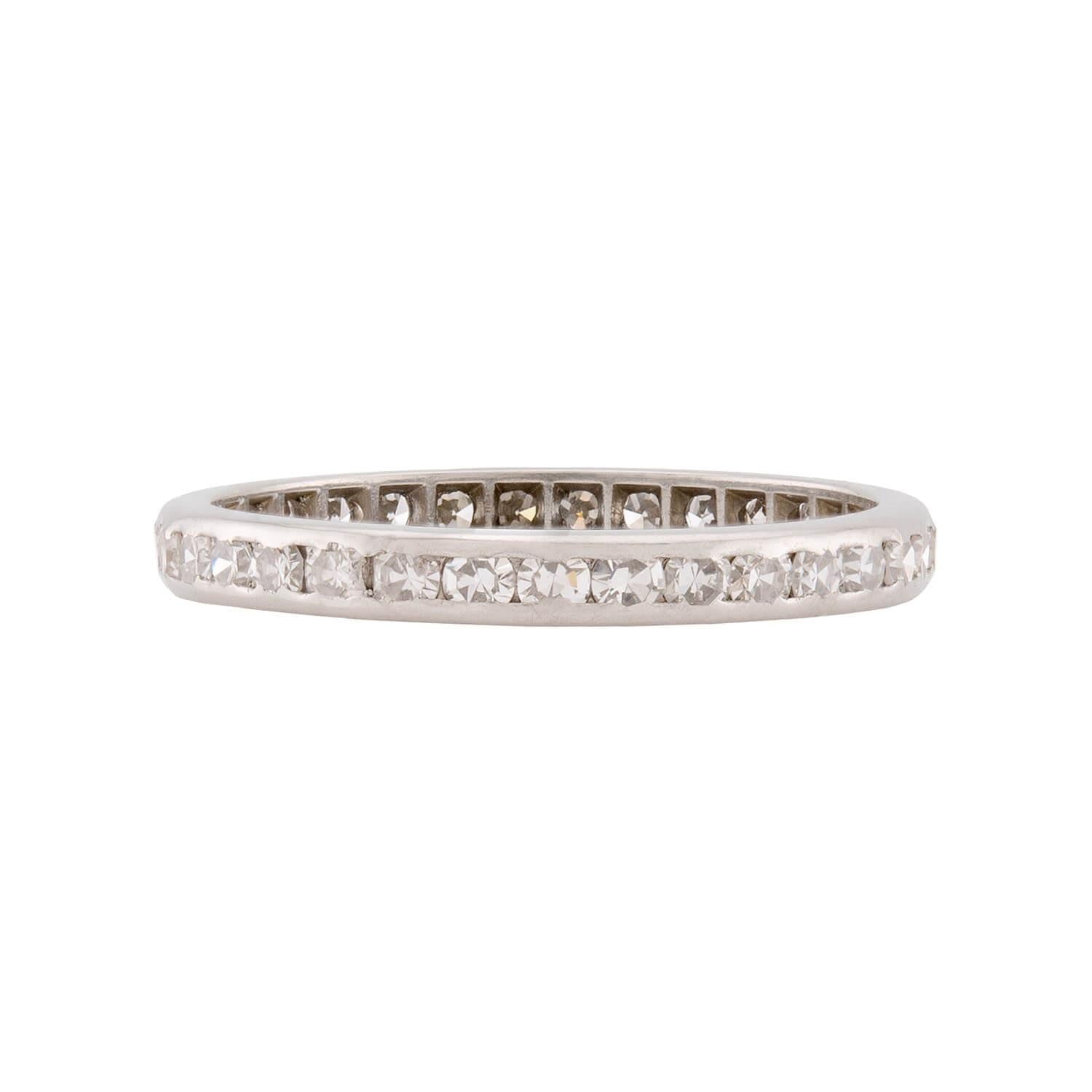 Art Deco Platinum Diamond Eternity Band