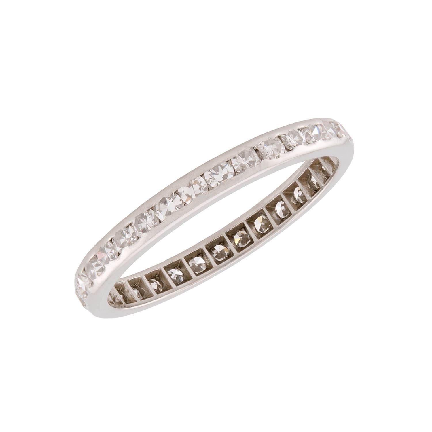 Art Deco Platinum Diamond Eternity Band