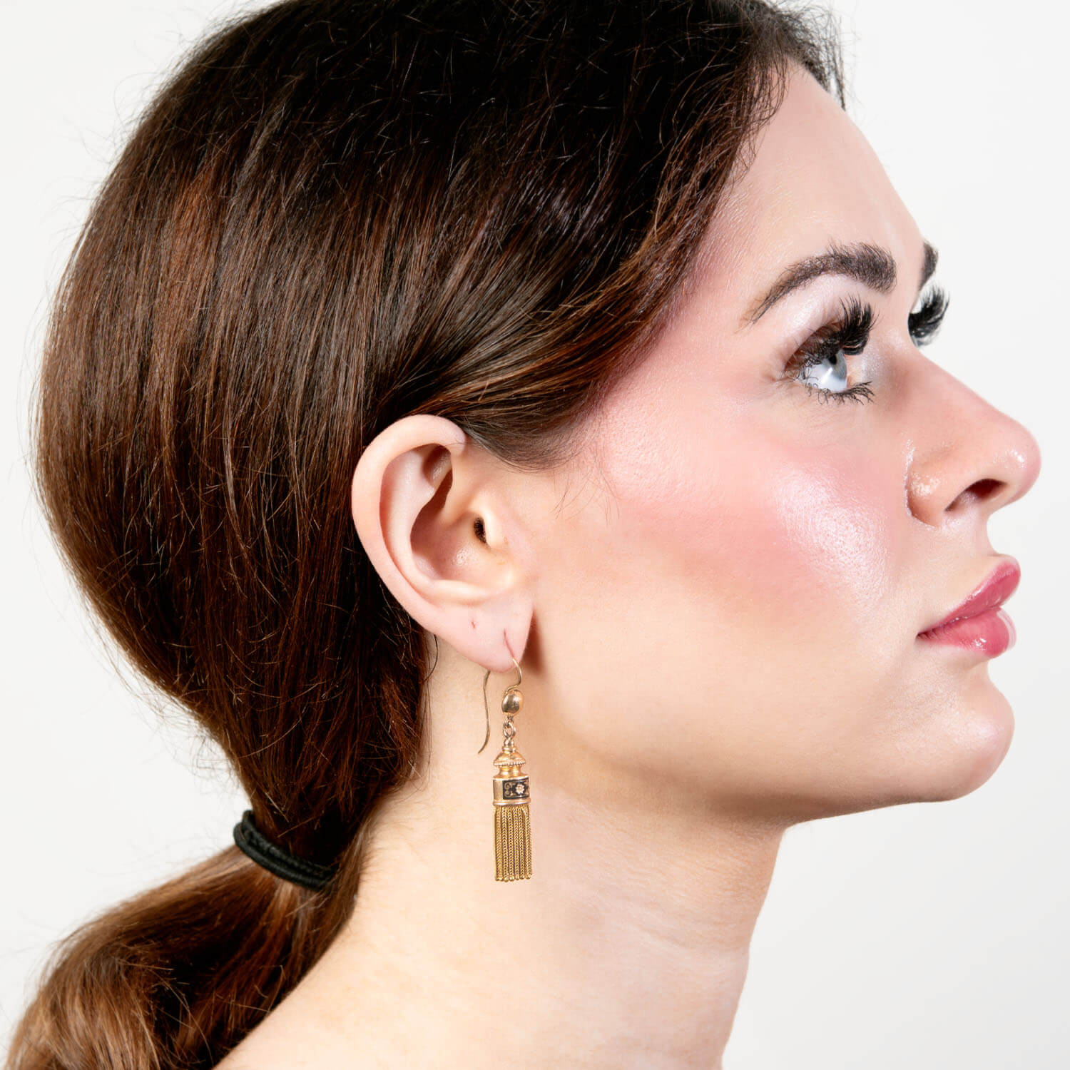 Victorian 22k Enamel Tassel Earrings