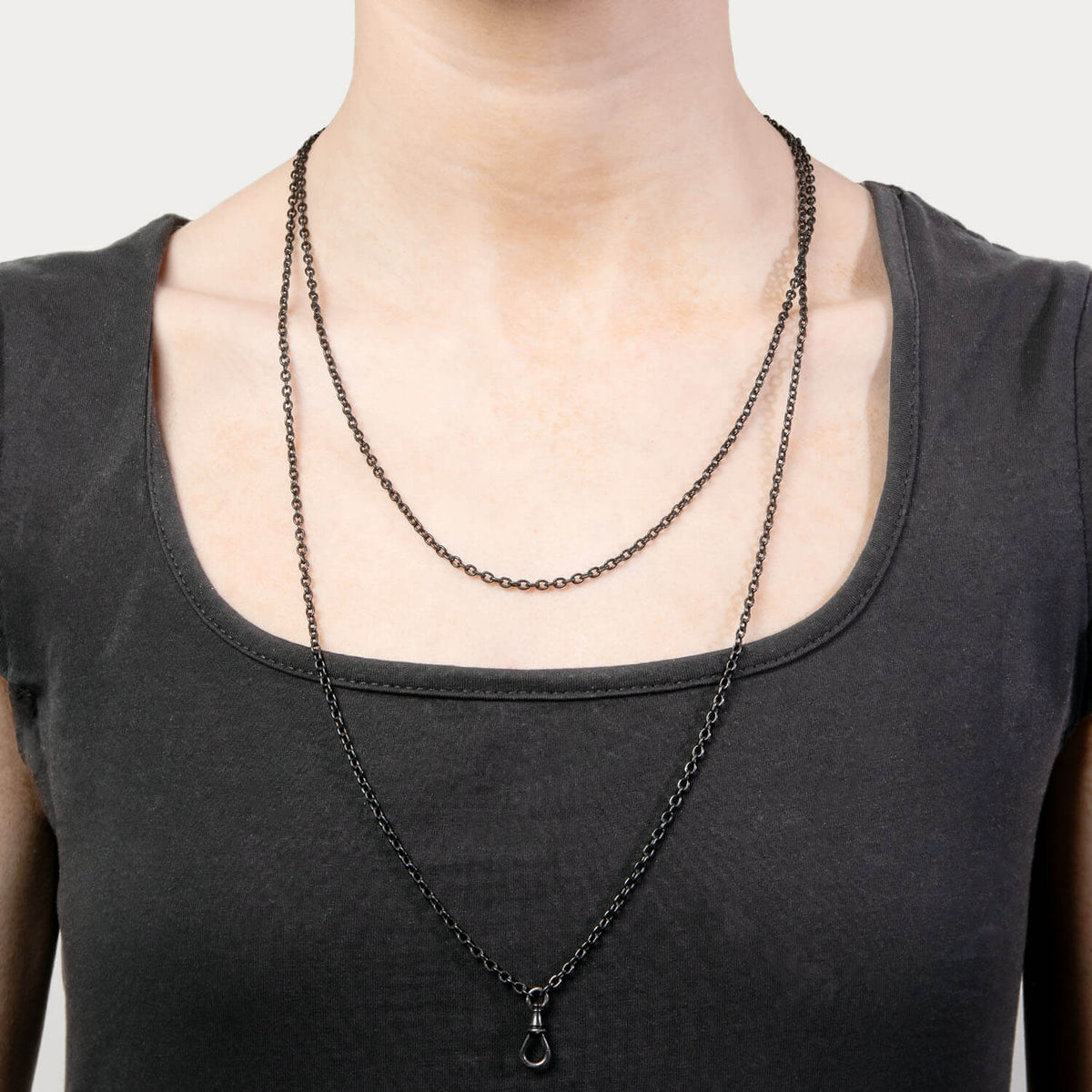 Victorian Gunmetal Chain 49"