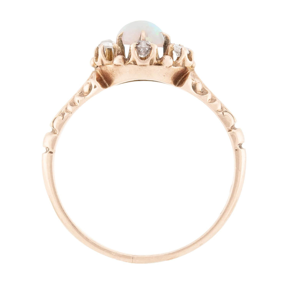 ALLSOP-STELLER INC. Victorian 14k Opal and Diamond Halo Ring