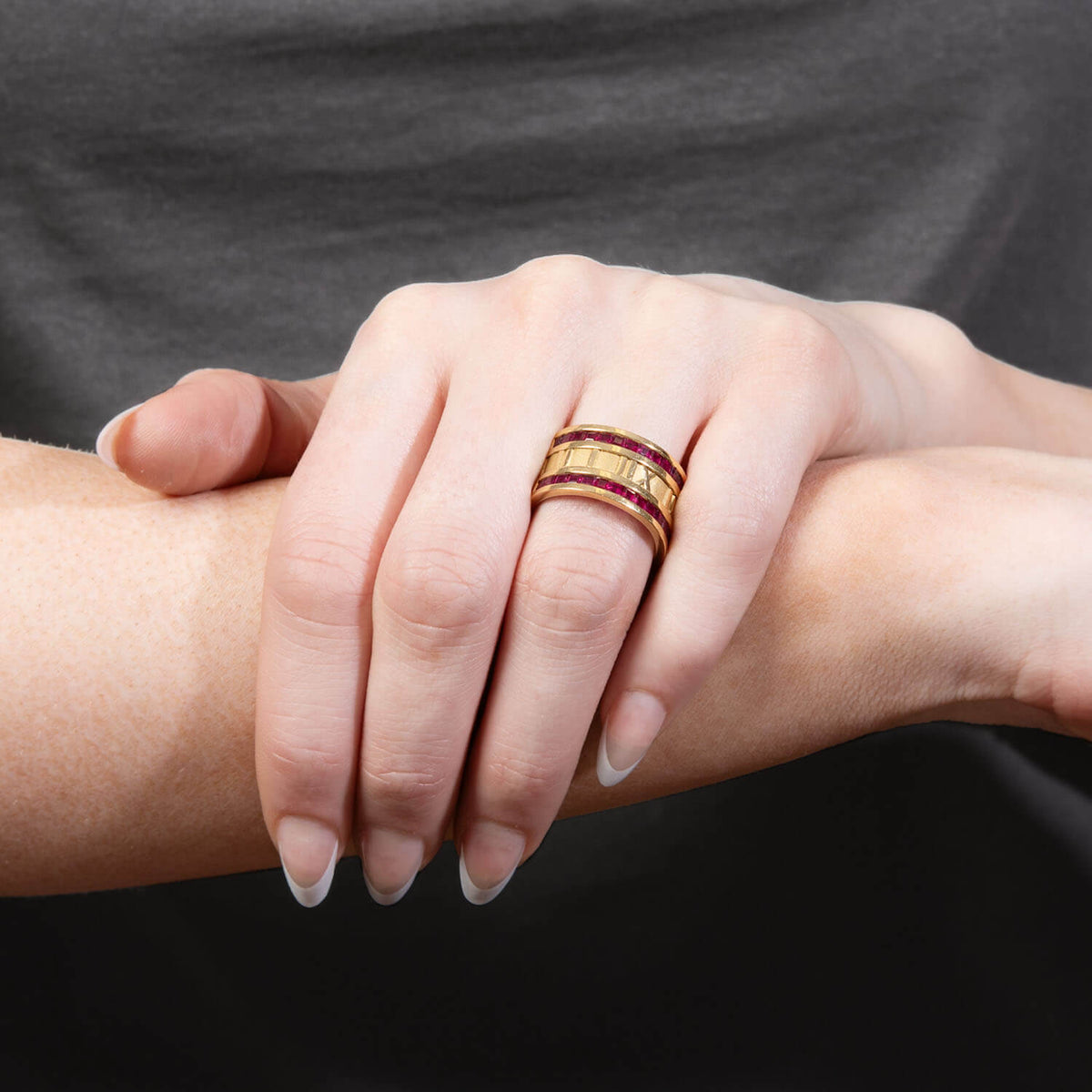 TIFFANY & CO. Estate 18k Ruby Atlas Ring
