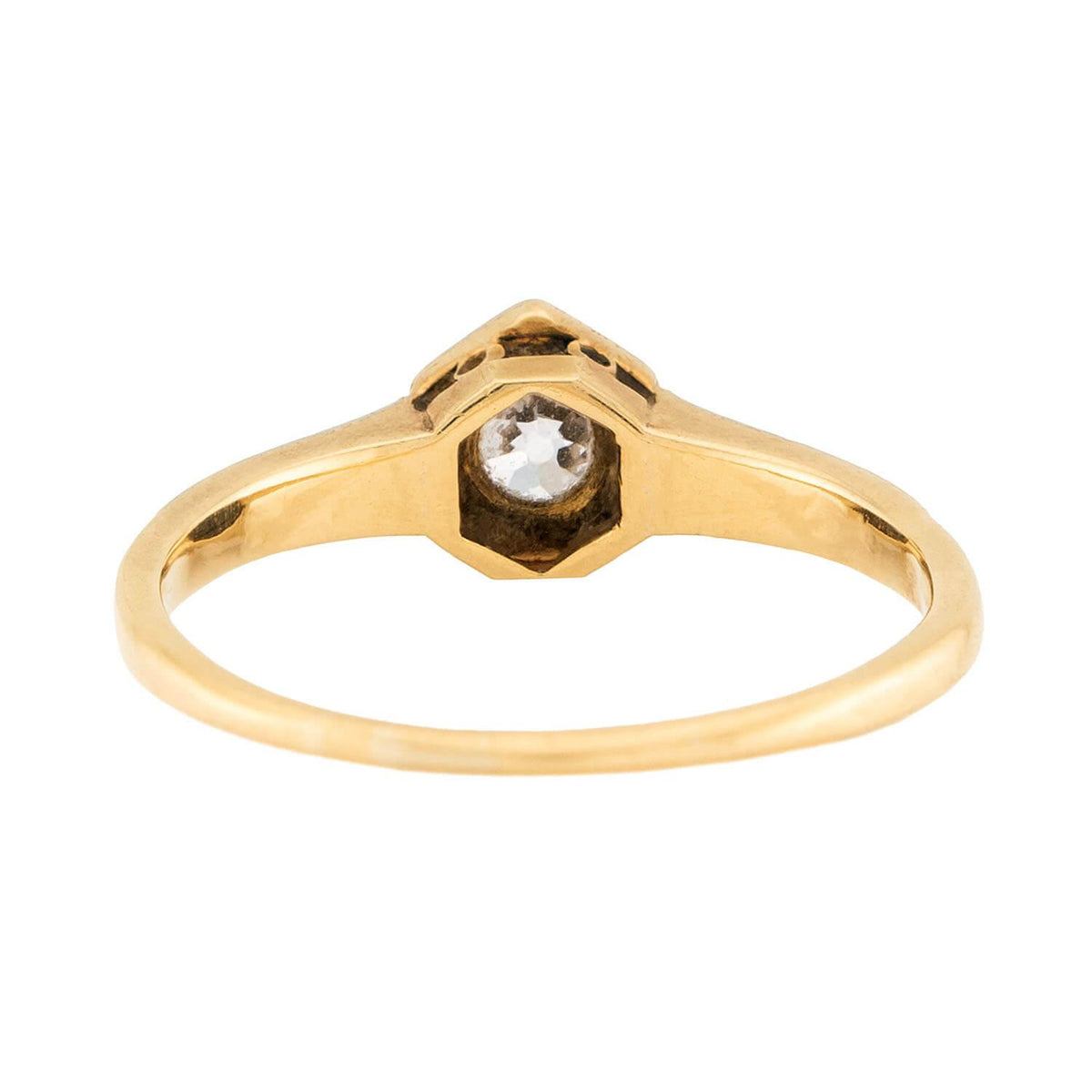Edwardian 18k & Platinum Diamond Engagement Ring .20ct