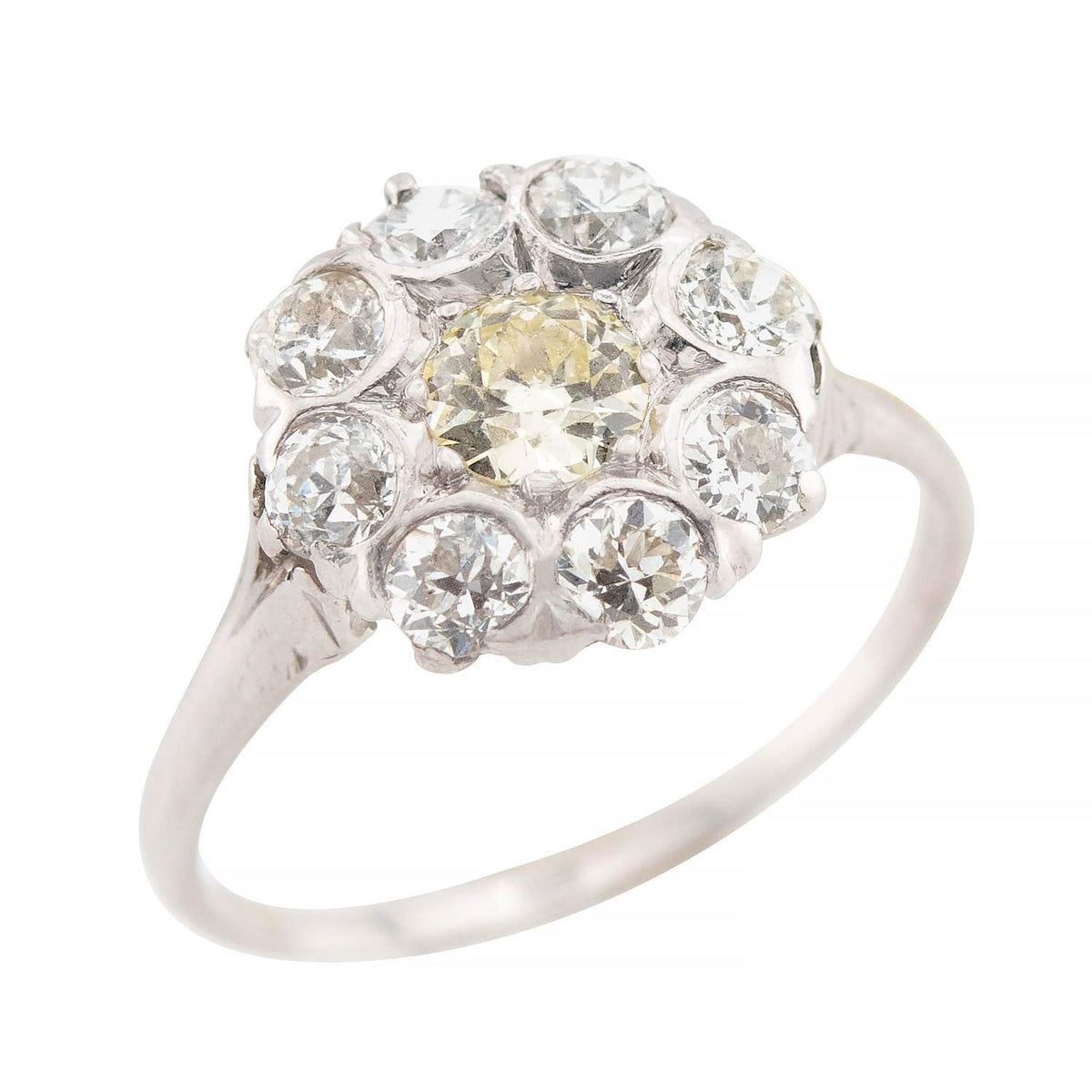 Edwardian 14k Diamond Cluster Ring
