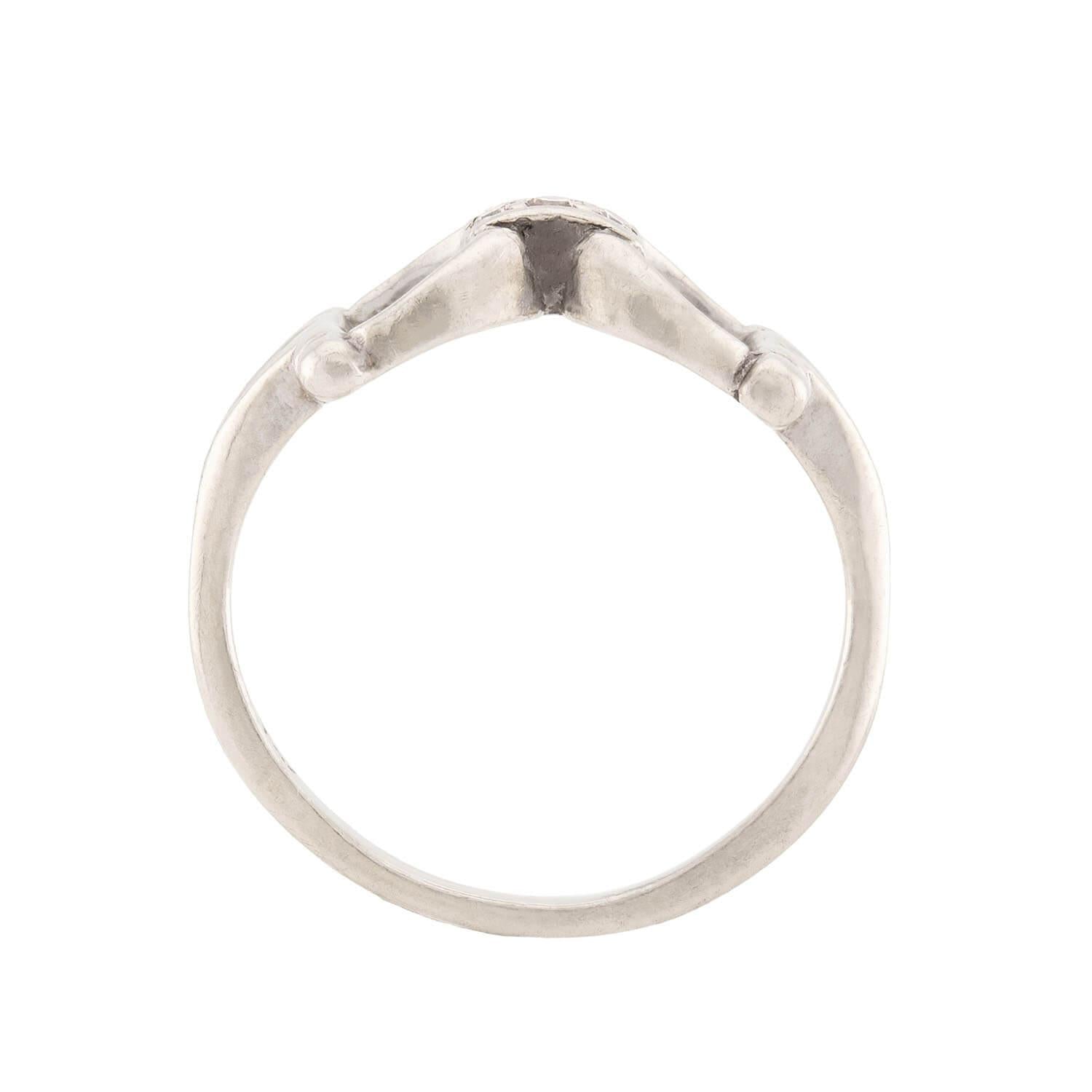 Retro 14k Diamond Horse Bit Ring