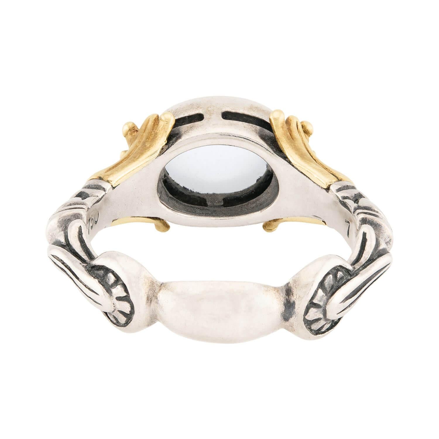LAGOS Estate 18k & Sterling Silver Moonstone Ring