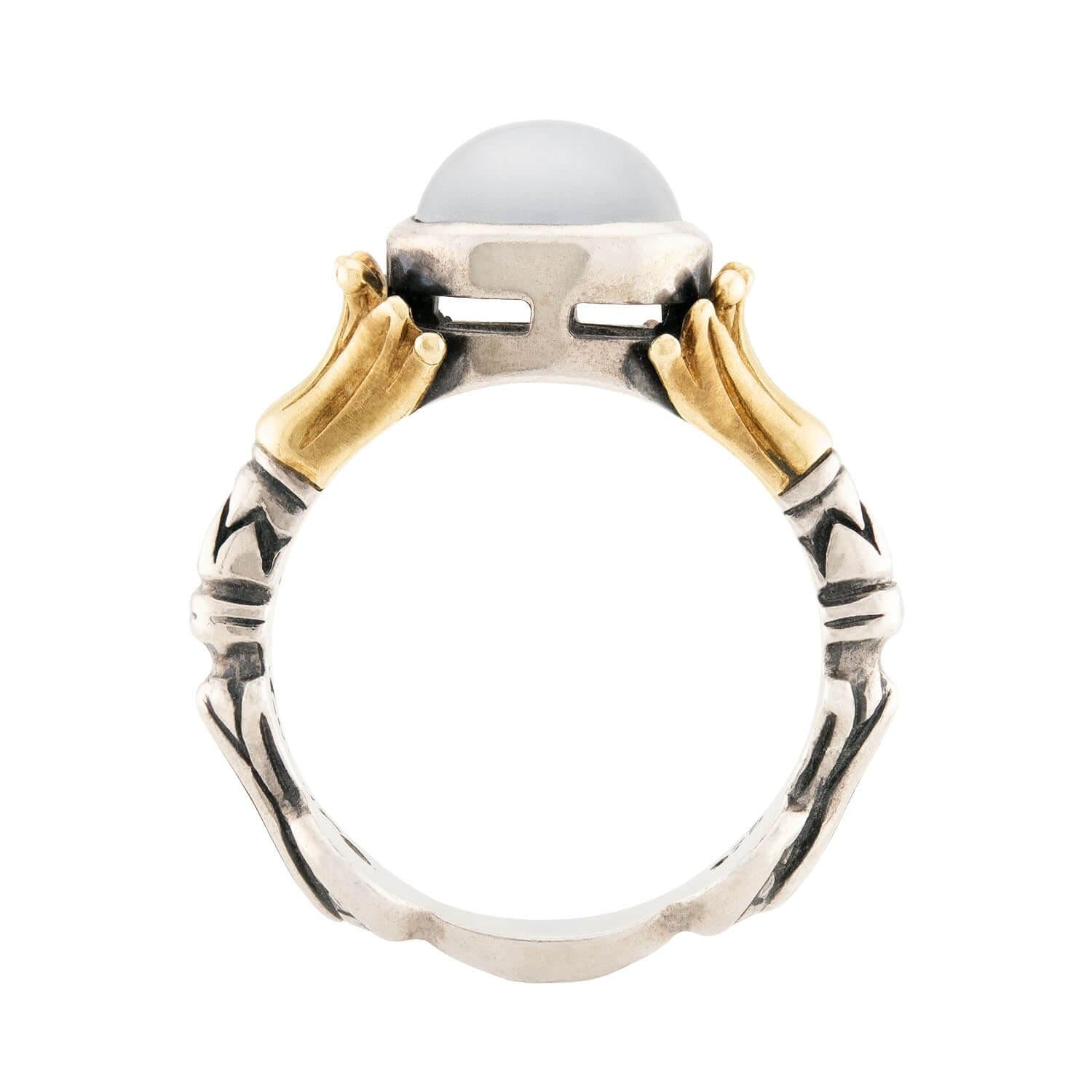 LAGOS Estate 18k & Sterling Silver Moonstone Ring