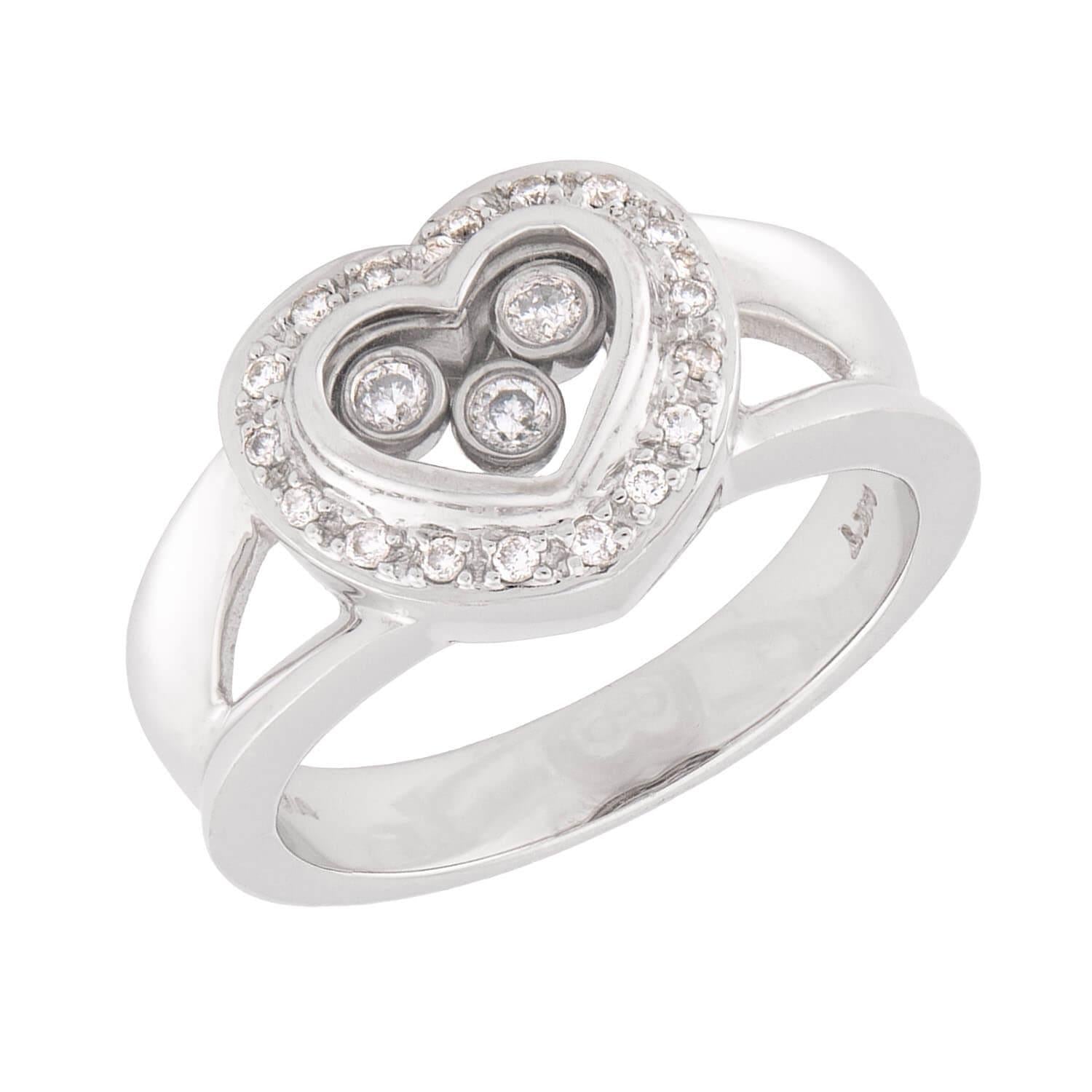 Estate 14k "Happy Diamond" Heart Ring