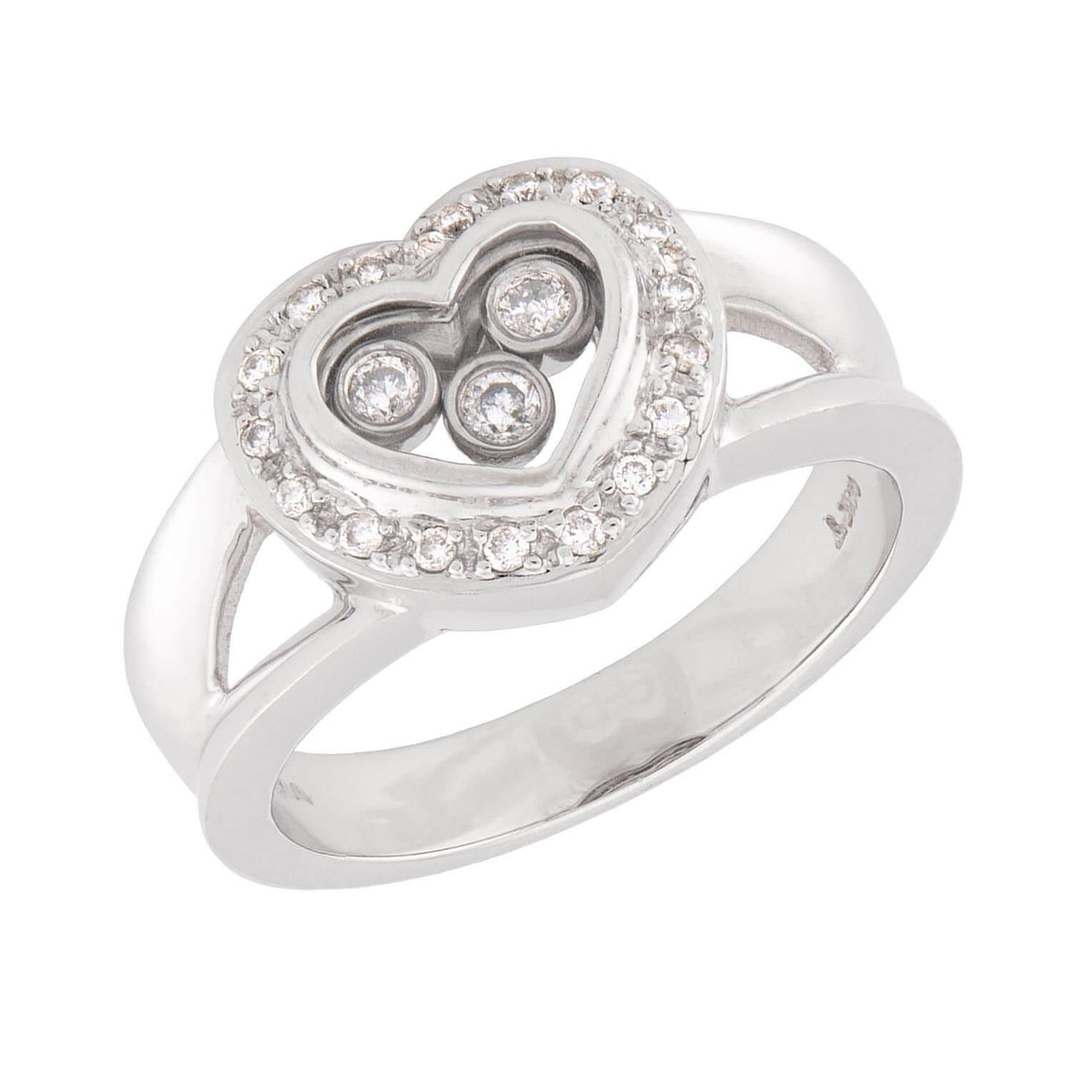 Estate 14k "Happy Diamond" Heart Ring