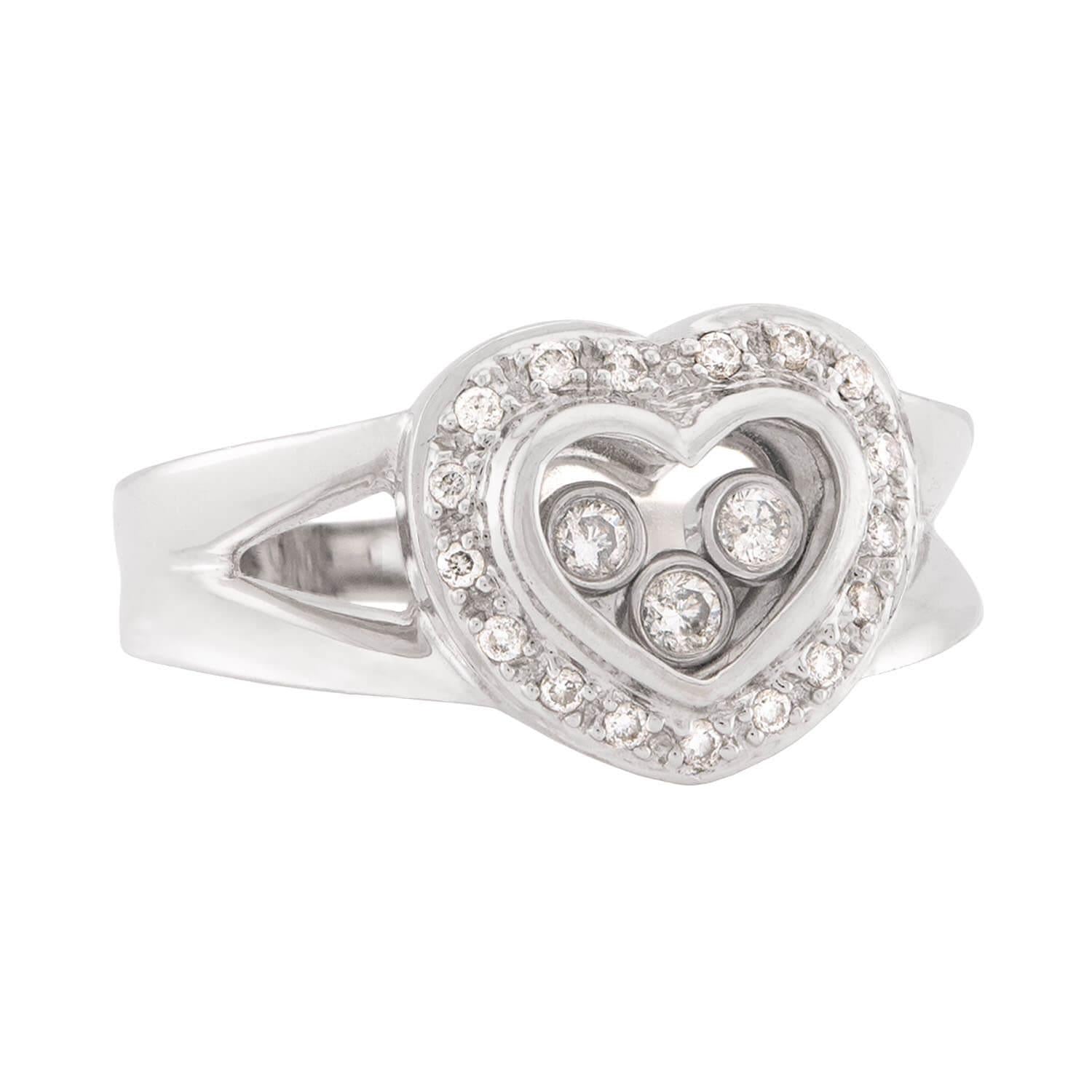 Estate 14k "Happy Diamond" Heart Ring