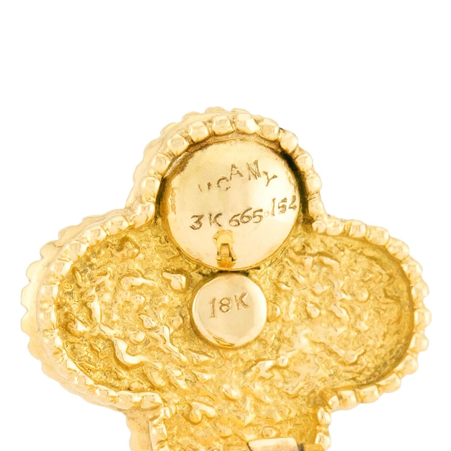 VAN CLEEF & ARPELS Estate 18k Alhambra Earrings