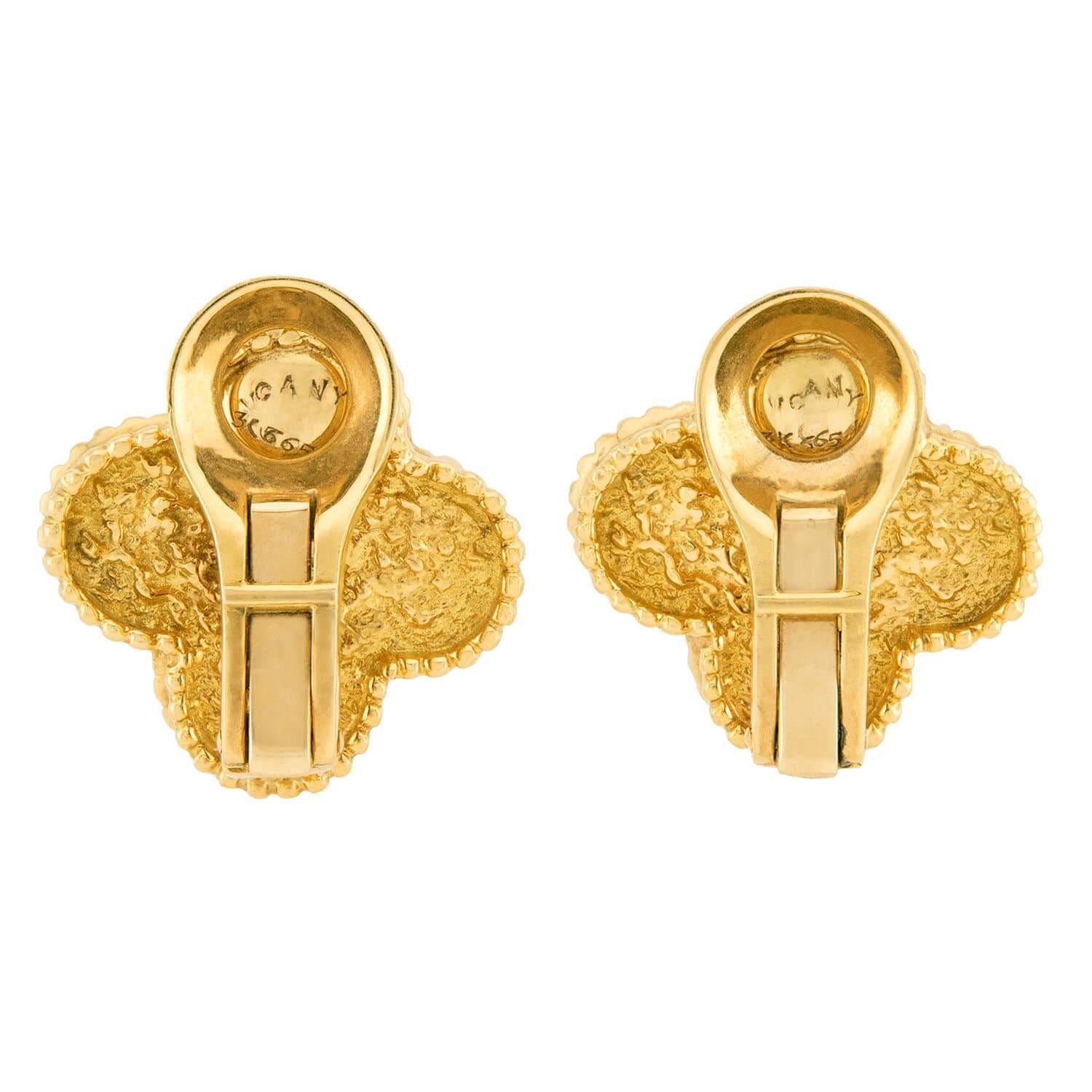 VAN CLEEF & ARPELS Estate 18k Alhambra Earrings
