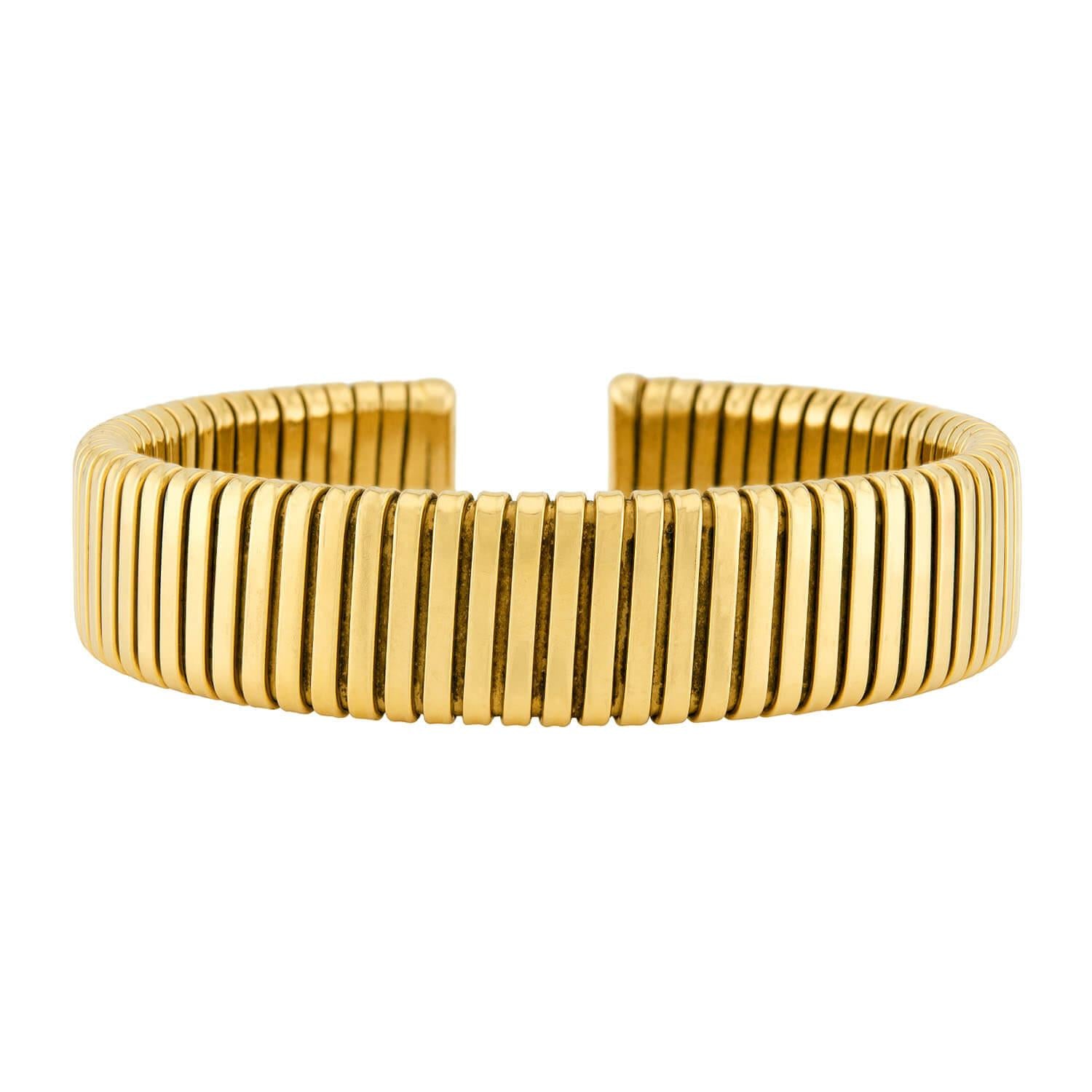 CARLO WEINGRILL Estate 18k Gooseneck Cuff Bracelet