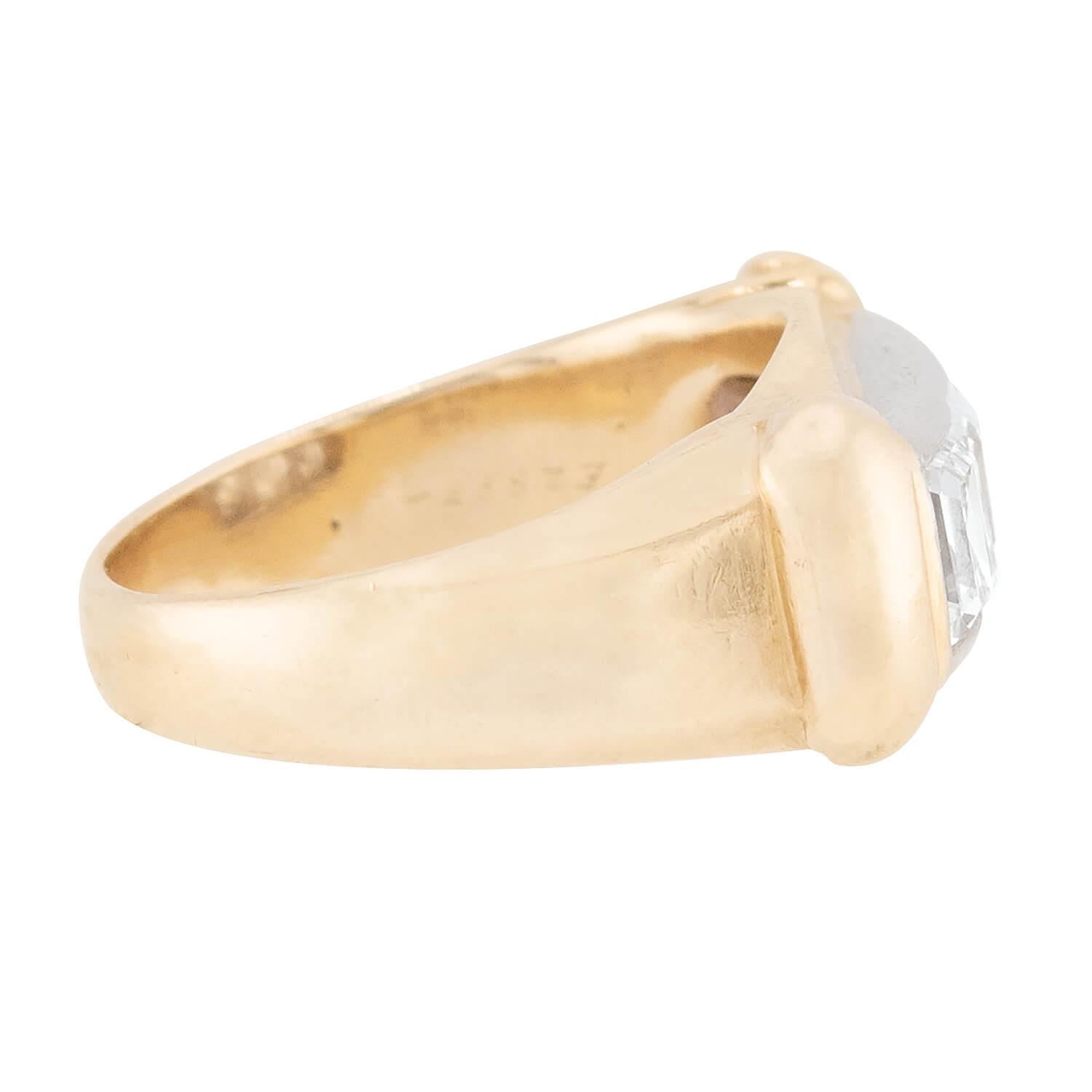 Retro 14k & Palladium Diamond Three Stone Ring