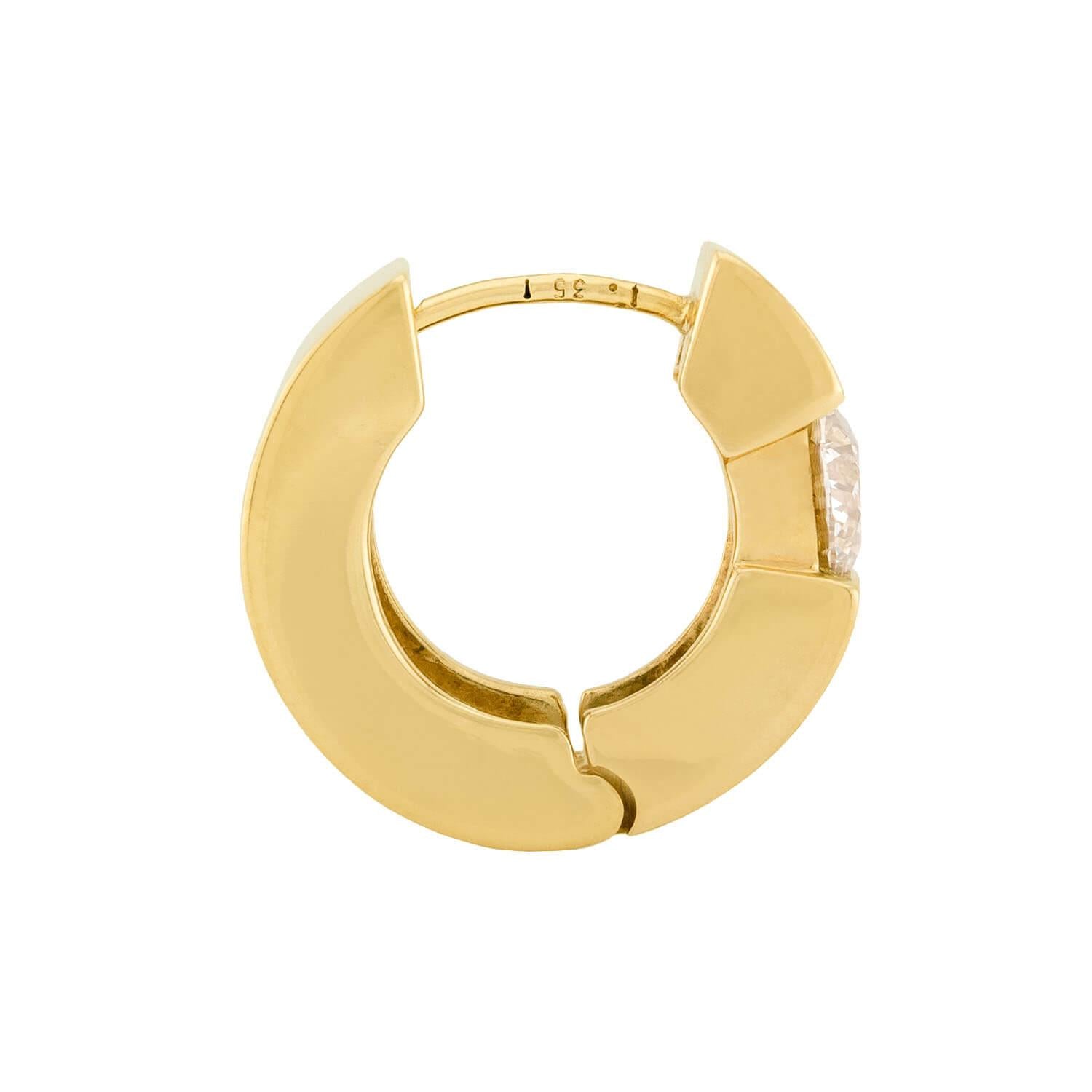 Estate 14k Diamond Huggie Hoop Earrings