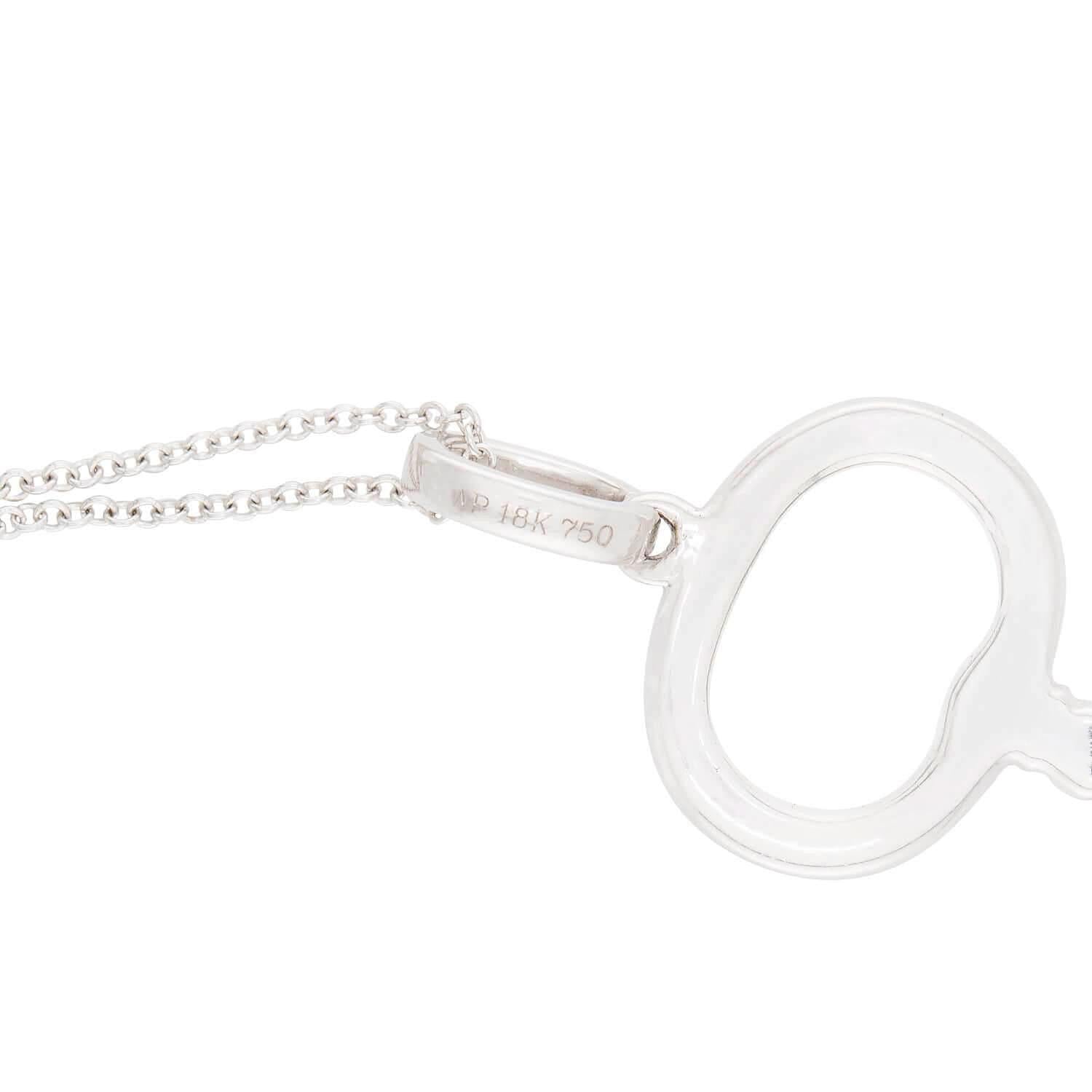 Estate 18k Diamond Key Pendant Necklace