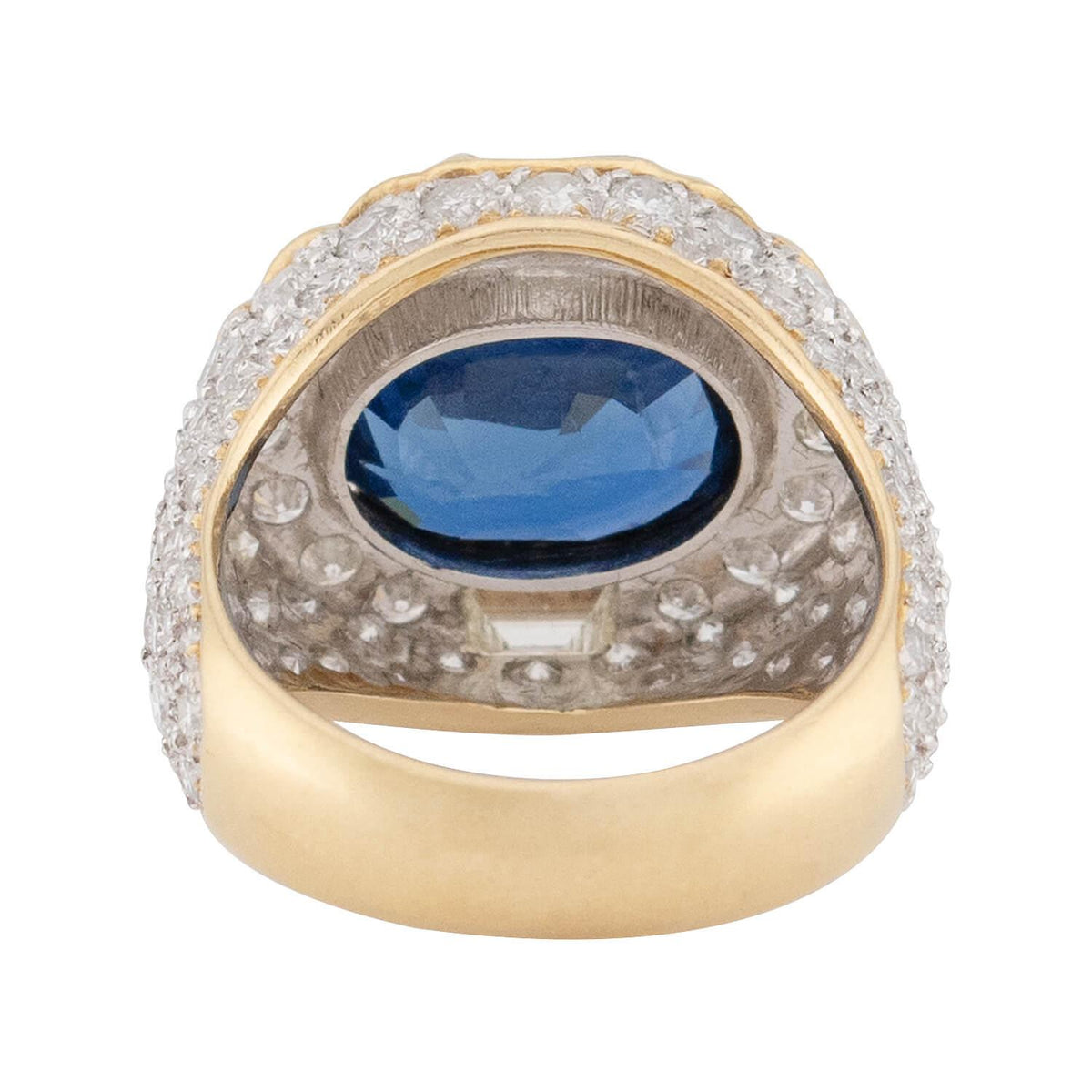 Estate 18k Sapphire and Diamond Cocktail Ring